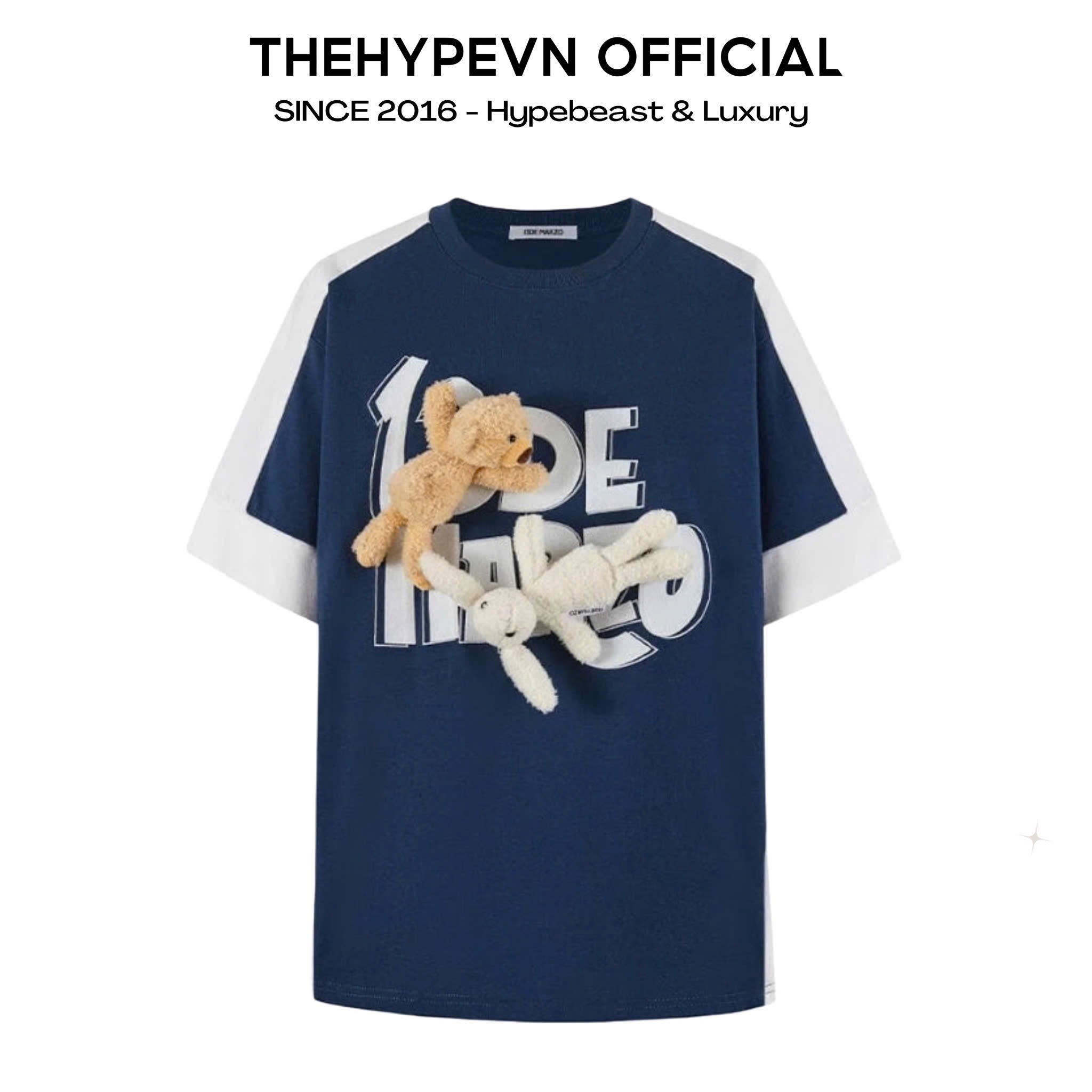 Áo Thun 13De Marzo Hook & Loop Coconut Milk (Navy) Best Quality