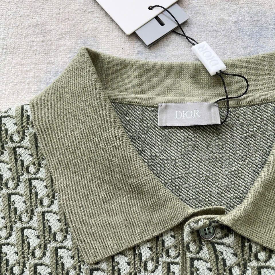 ÁO POLO DIOR OBLIQUE JACQUARD (GREEN)