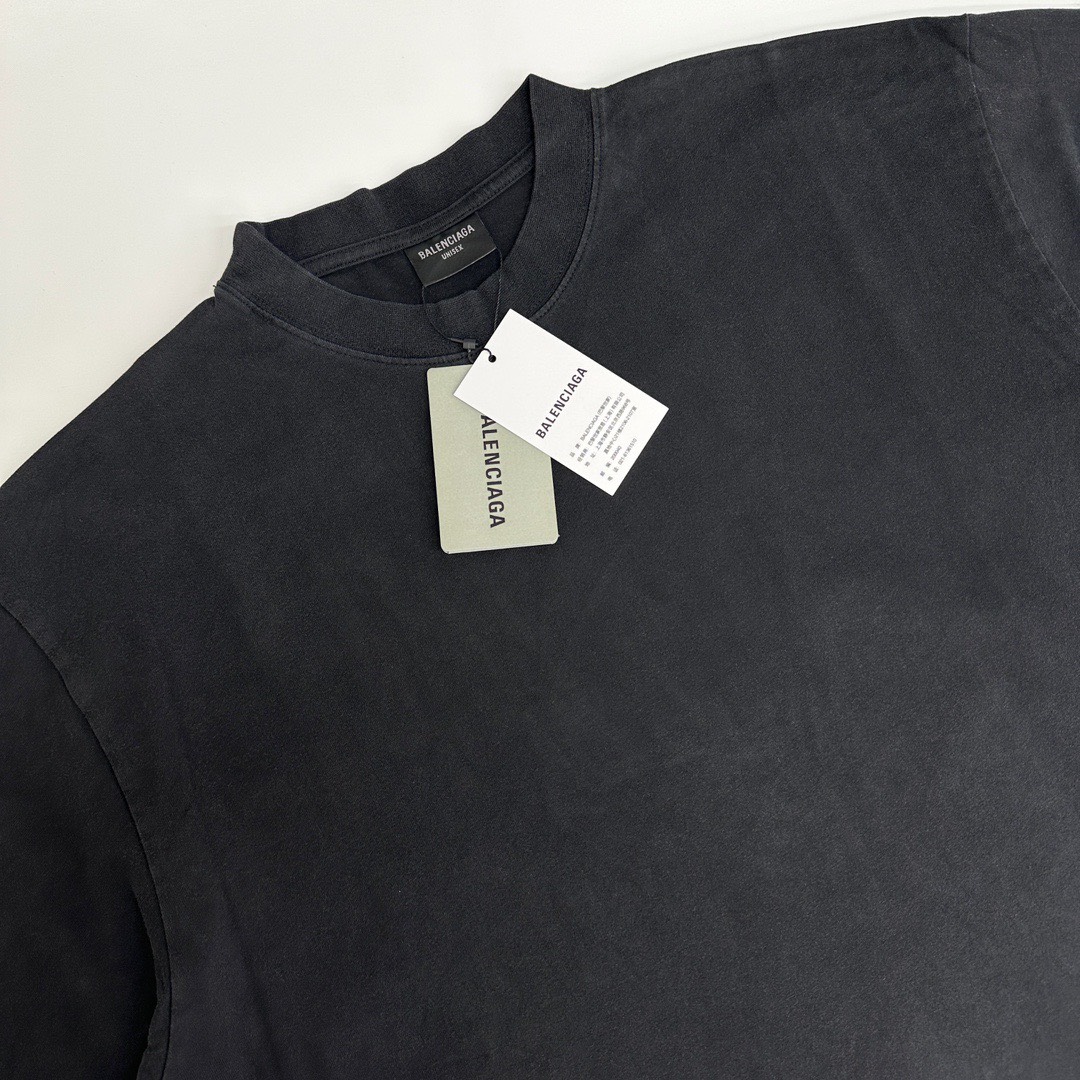 Áo Thun Balenciaga BLCG Hand-drawn (Black faded) [Mirror Quality]