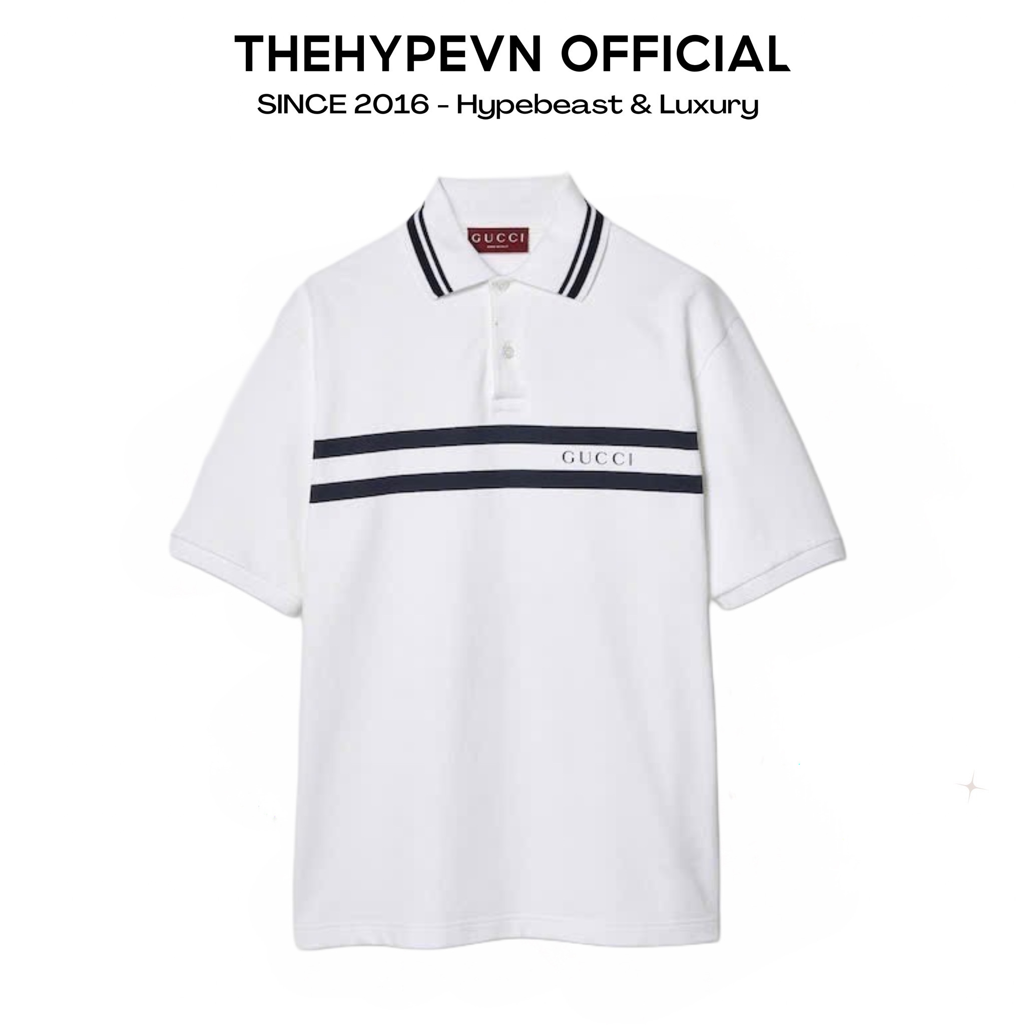 Áo Polo Gucci GC Cotton Print ( White) [Mirror Quality]