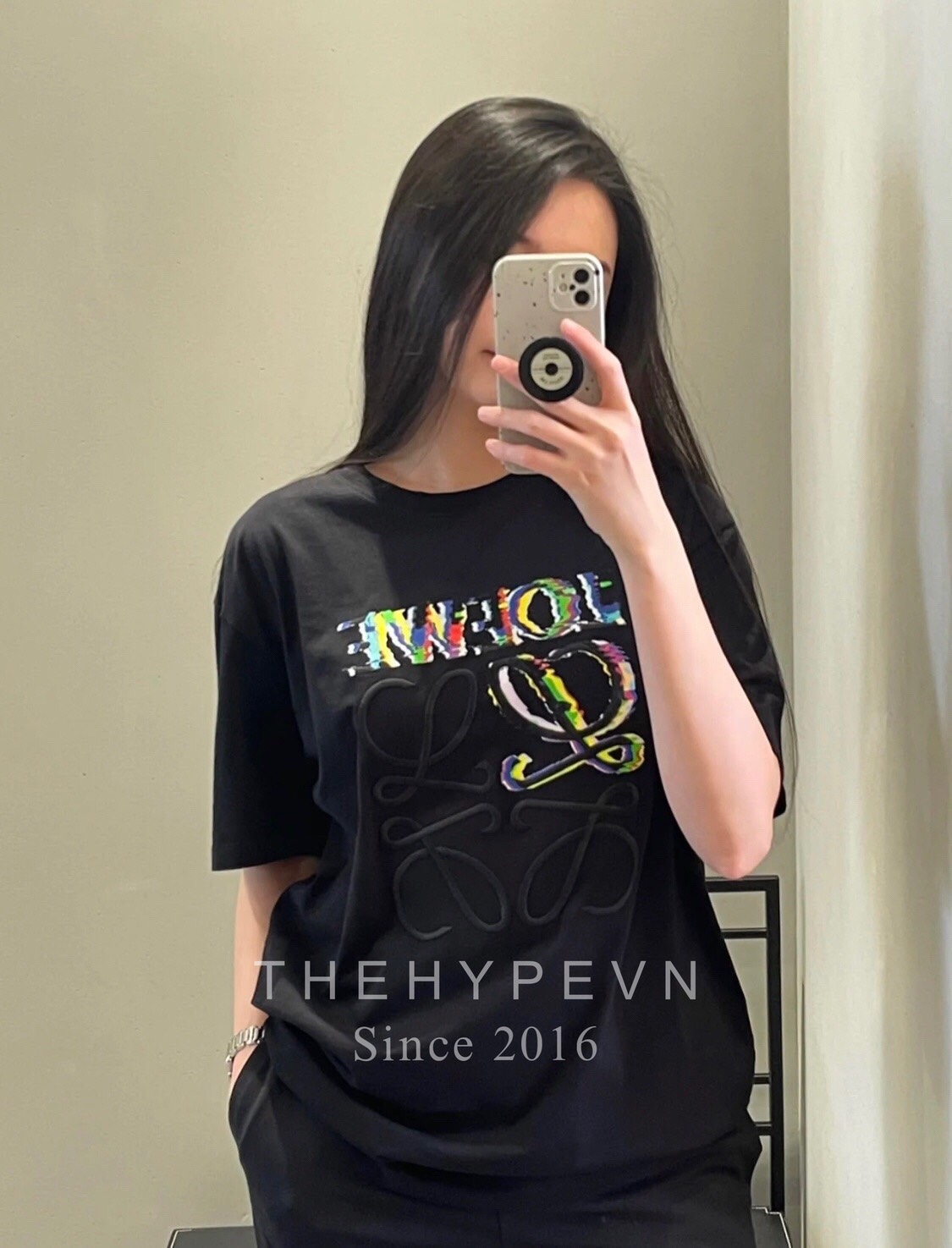 Áo Thun Loewe Glitch Cotton (Black) [Mirror Quality]