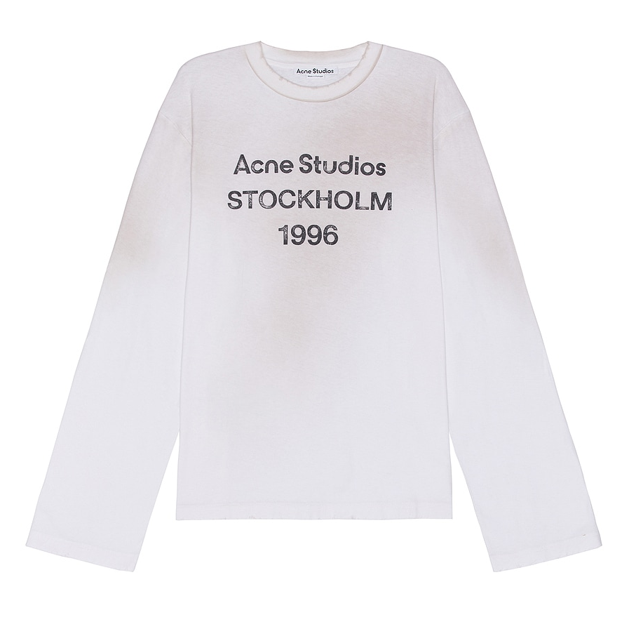 ÁO TAY DÀI ACNE STUDIOS FADED EXFORD U 1996 (WHITE)
