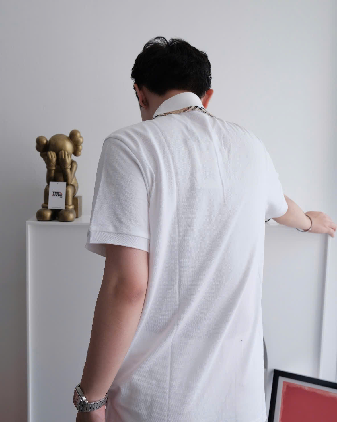 ÁO POLO BURBERRY BBR CHECK TRIM (WHITE)