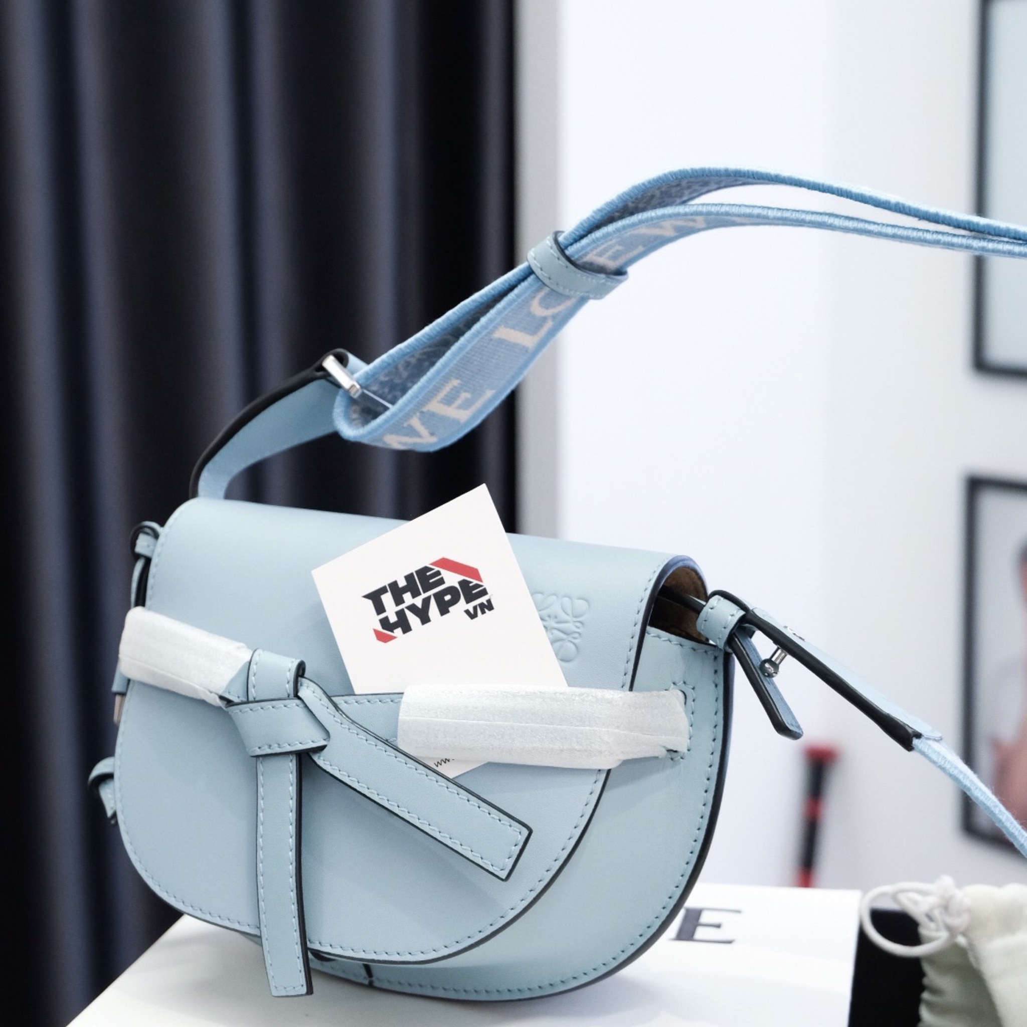 Túi Loewe Mini Gate Dual (Blue) [Mirror Quality]
