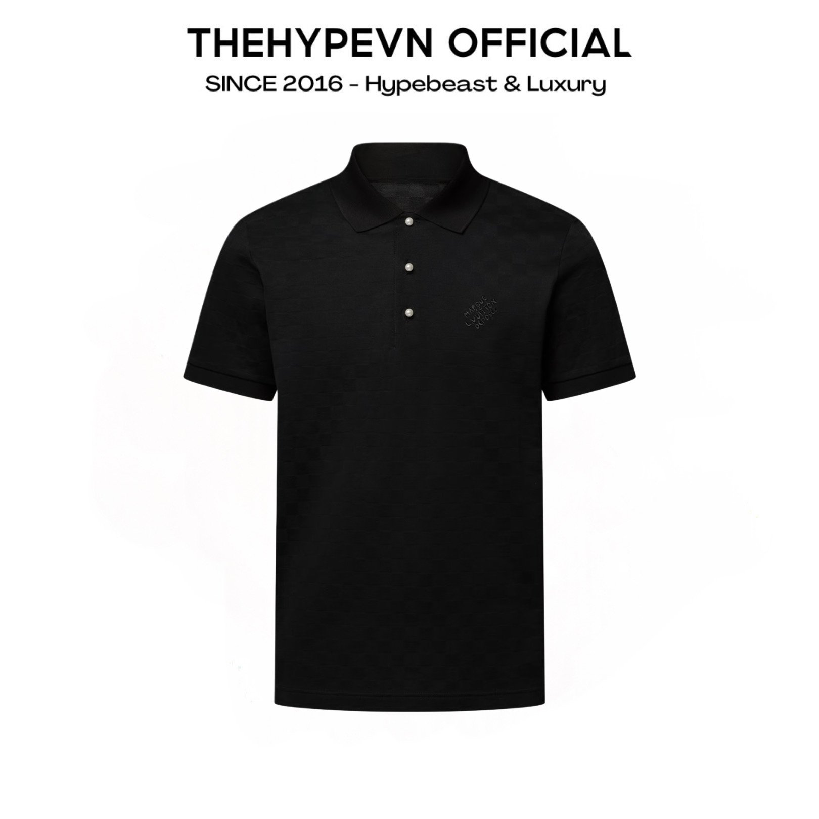 ÁO POLO LOUIS VUITTON DAMIER SIGNATURE (BLACK)