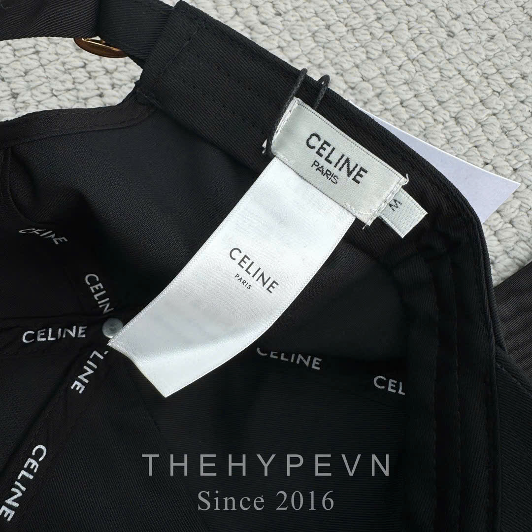CELINE CAP- Mũ Lưỡi Trai Celine Logo Thêu (Black) [MIRROR QUALITY]