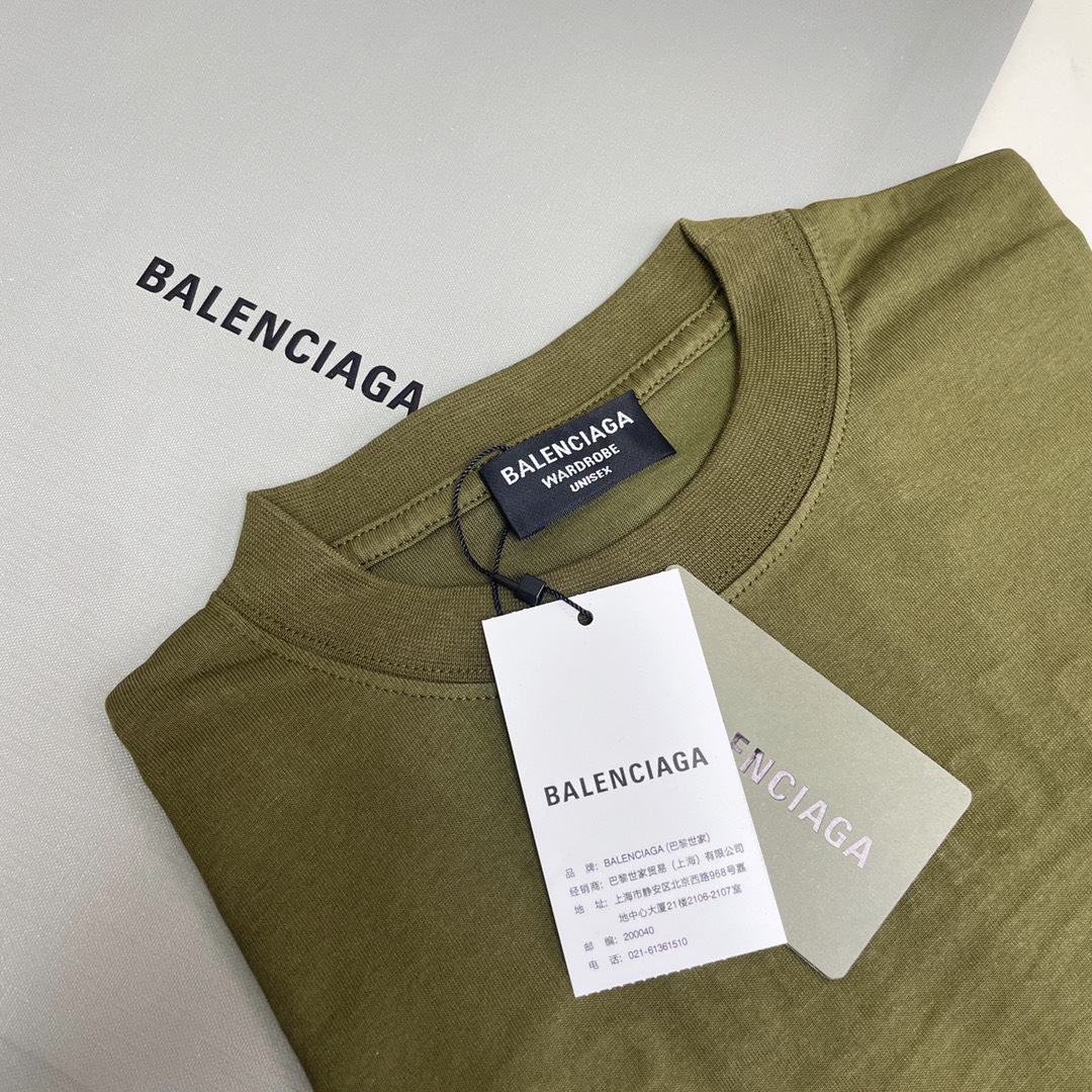 Áo Thun Balenciaga BLCG Political logo cotton (Green) [Mirror Quality]