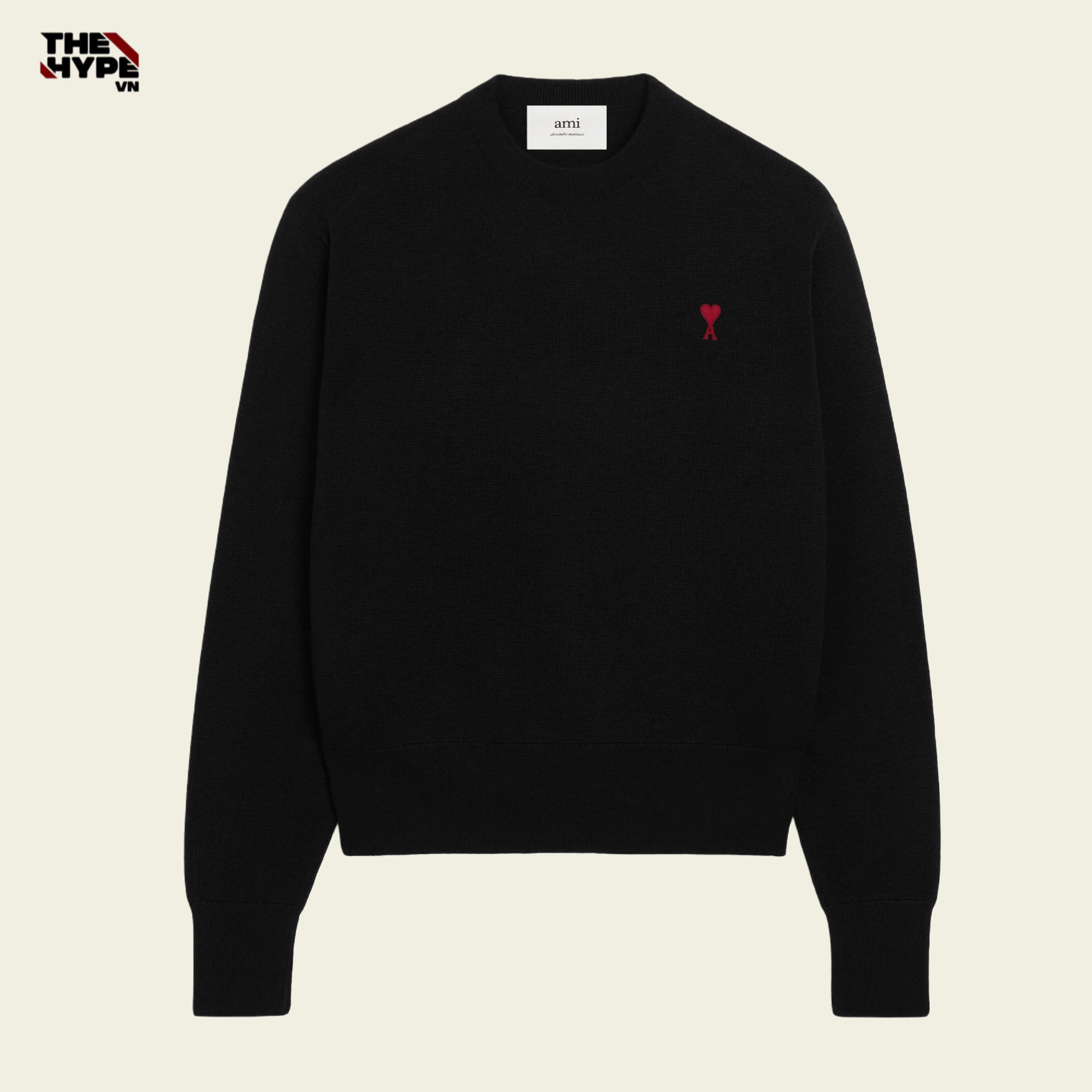 ÁO SWEATER AMI PARIS DE COEUR SMALL LOGO (BLACK)