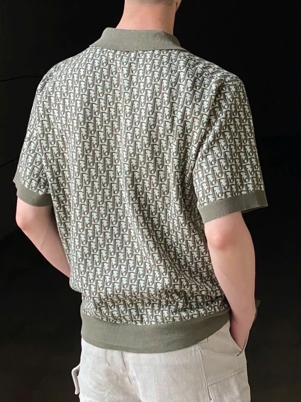 ÁO POLO DIOR OBLIQUE JACQUARD (GREEN)