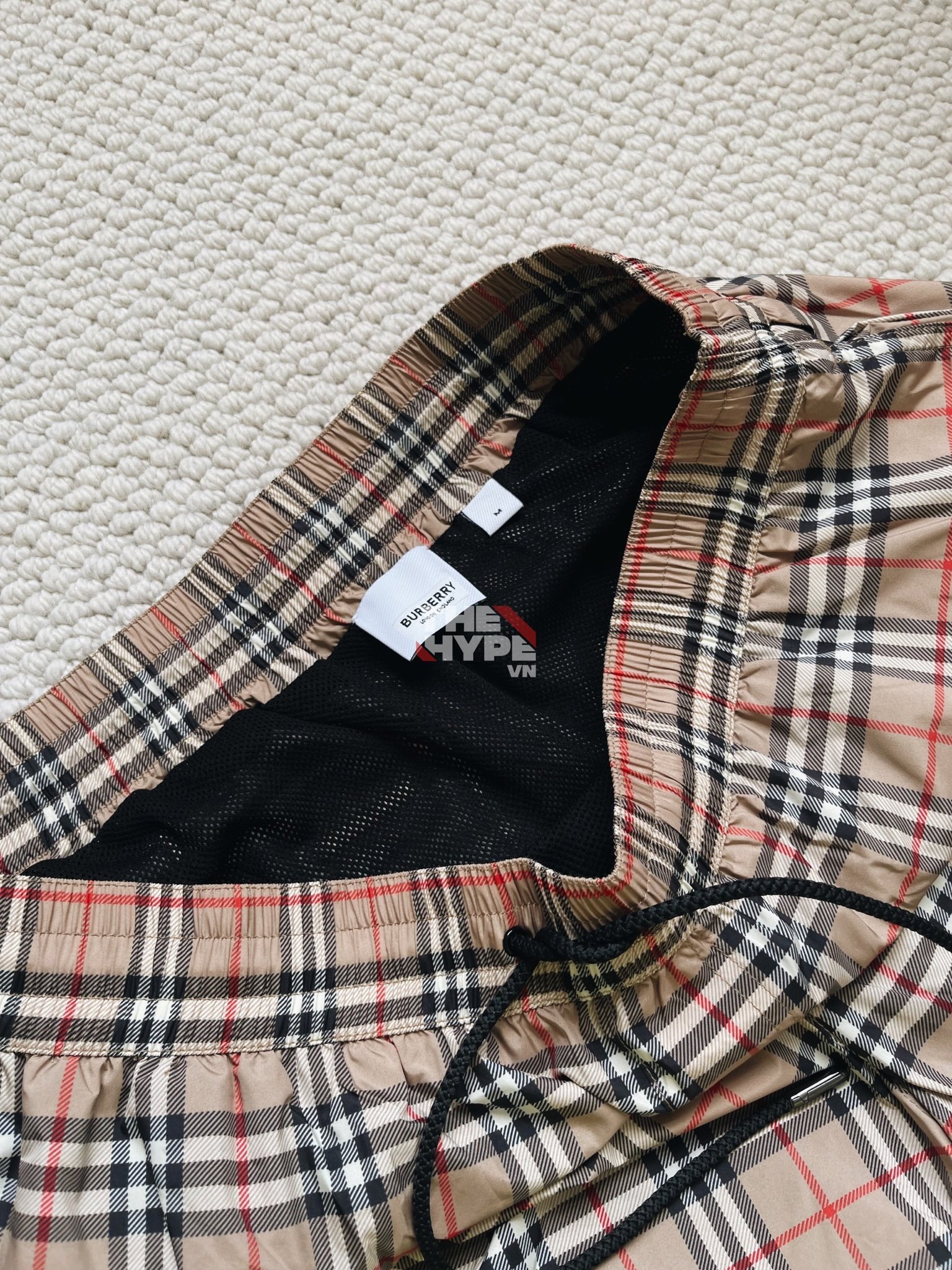 BURBERRY SHORTS - Quần Burberry Vintage Check Drawcord Swim Shorts (Caro) [Mirror Quality]