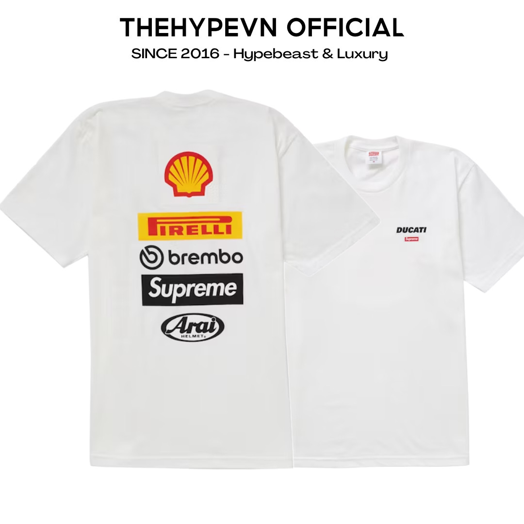 ÁO THUN SUPREME DUCATI COTTON (WHITE)