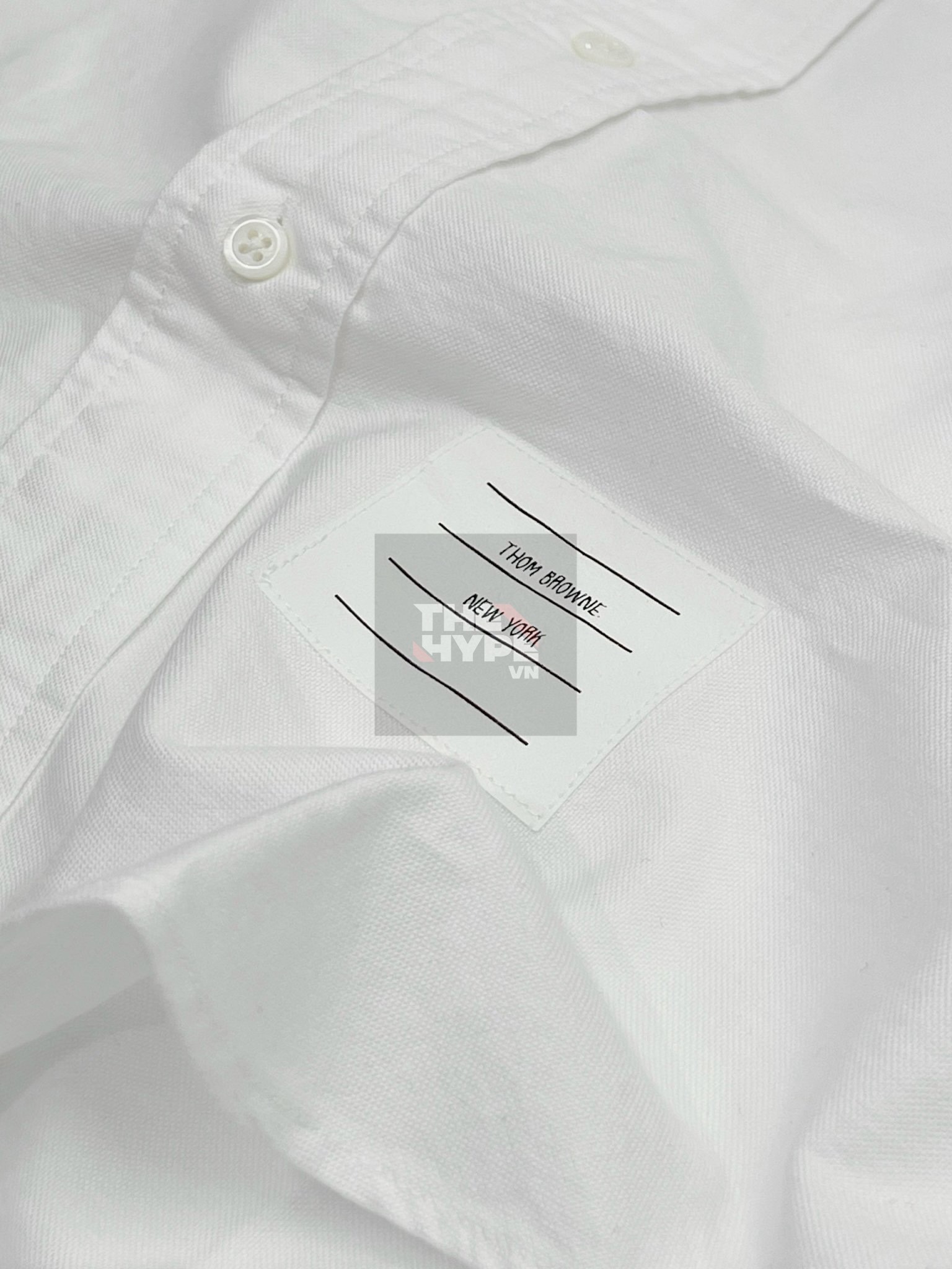 ÁO SƠ MI THOM BROWNE TB GROSGRAIN ARM BAND SOLID POPLIN (SỌC TAY)