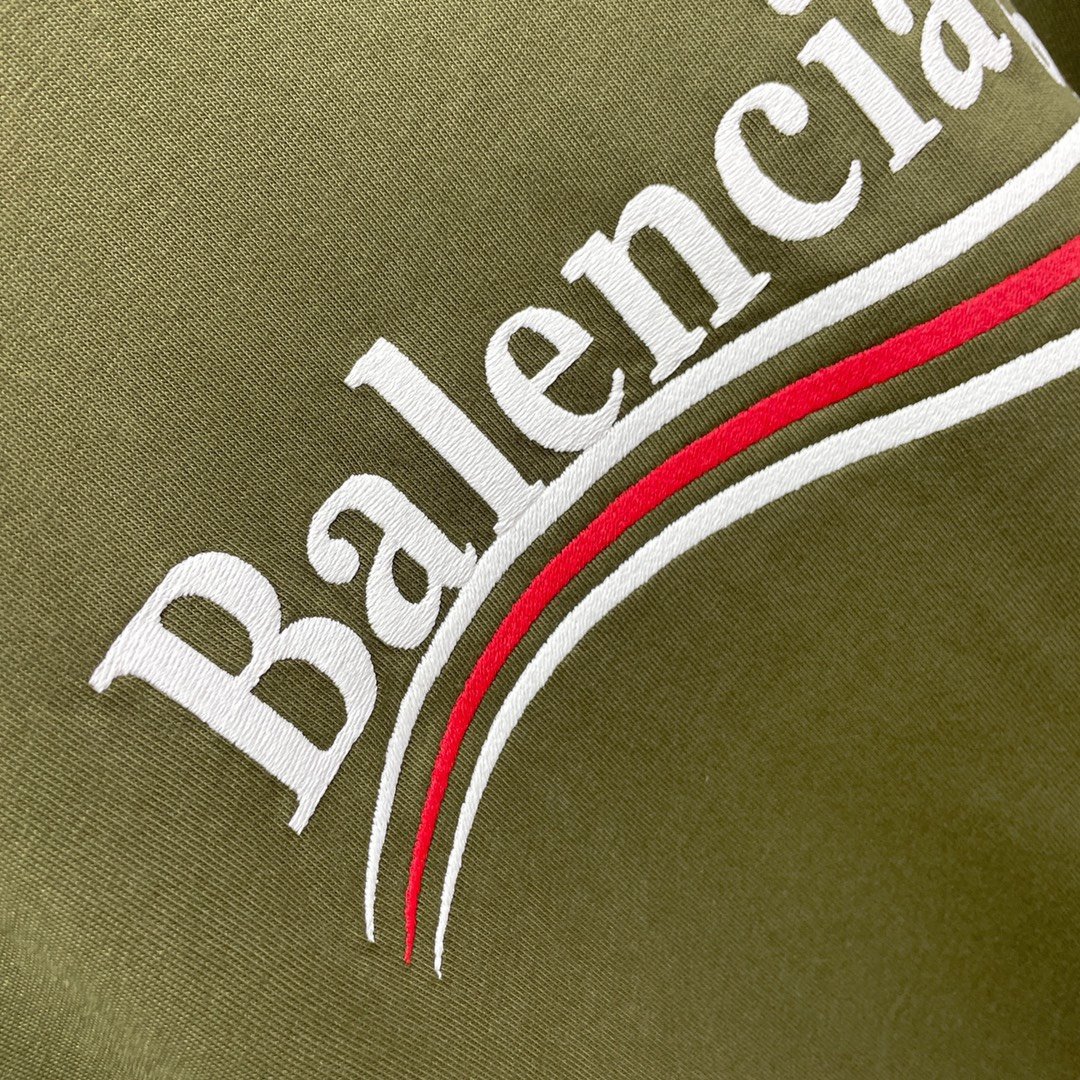 Áo Thun Balenciaga BLCG Political logo cotton (Green) [Mirror Quality]