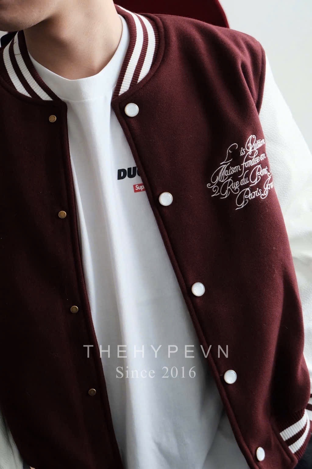 ÁO KHOÁC LOUIS VUITTON LV CALFSKIN HOUSE VARSITY JACKET (RED)