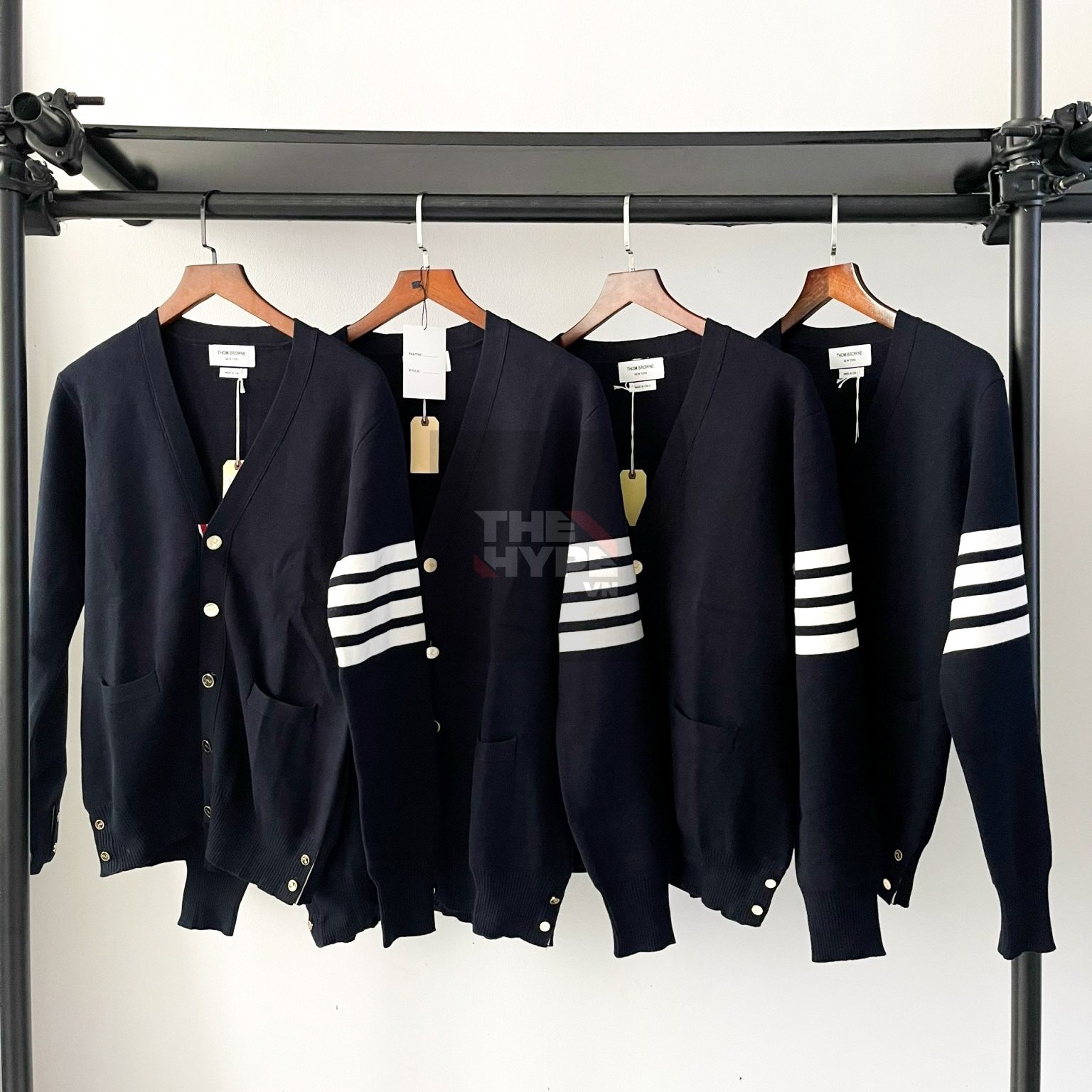 THOM BROWNE CARDIGAN - Áo khoác TB Cashmere Crewneck Pullover (Navy) [Mirror quality]