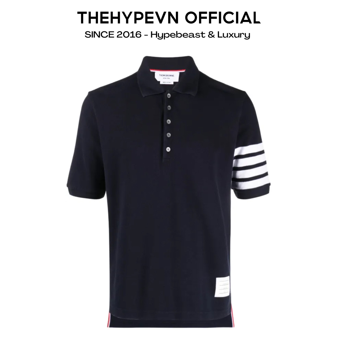 ÁO POLO THOM BROWNE 4 BAR STRIPE (NAVY)