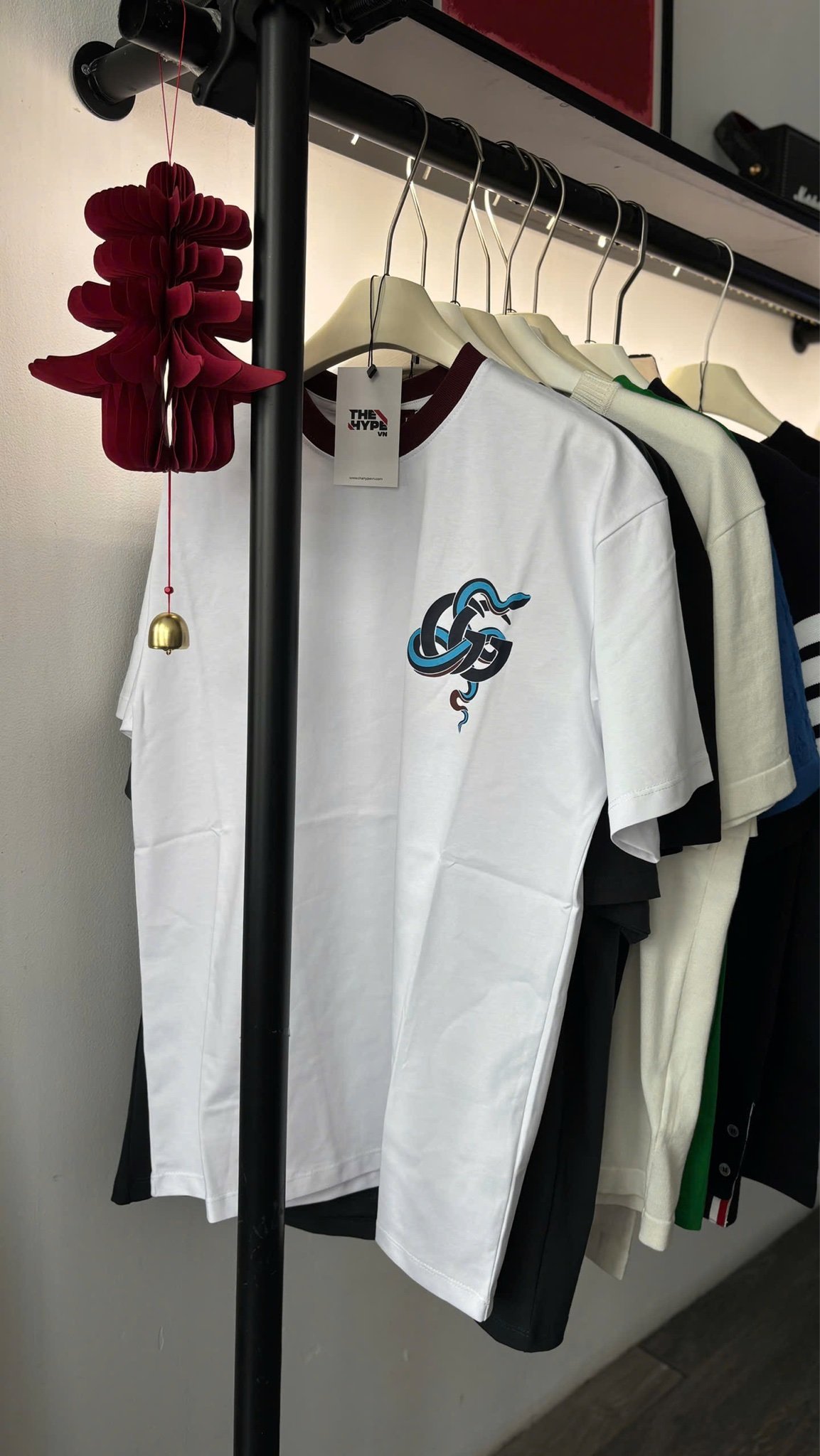 ÁO THUN GUCCI GC SNAKE DOUBLE G (WHITE)