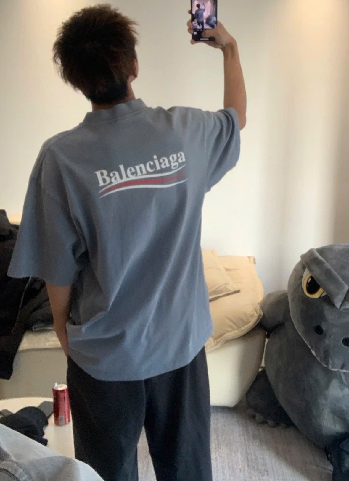 ÁO THUN BALENCIAGA BLCG INSIDE OUT WAVE (BLUE)