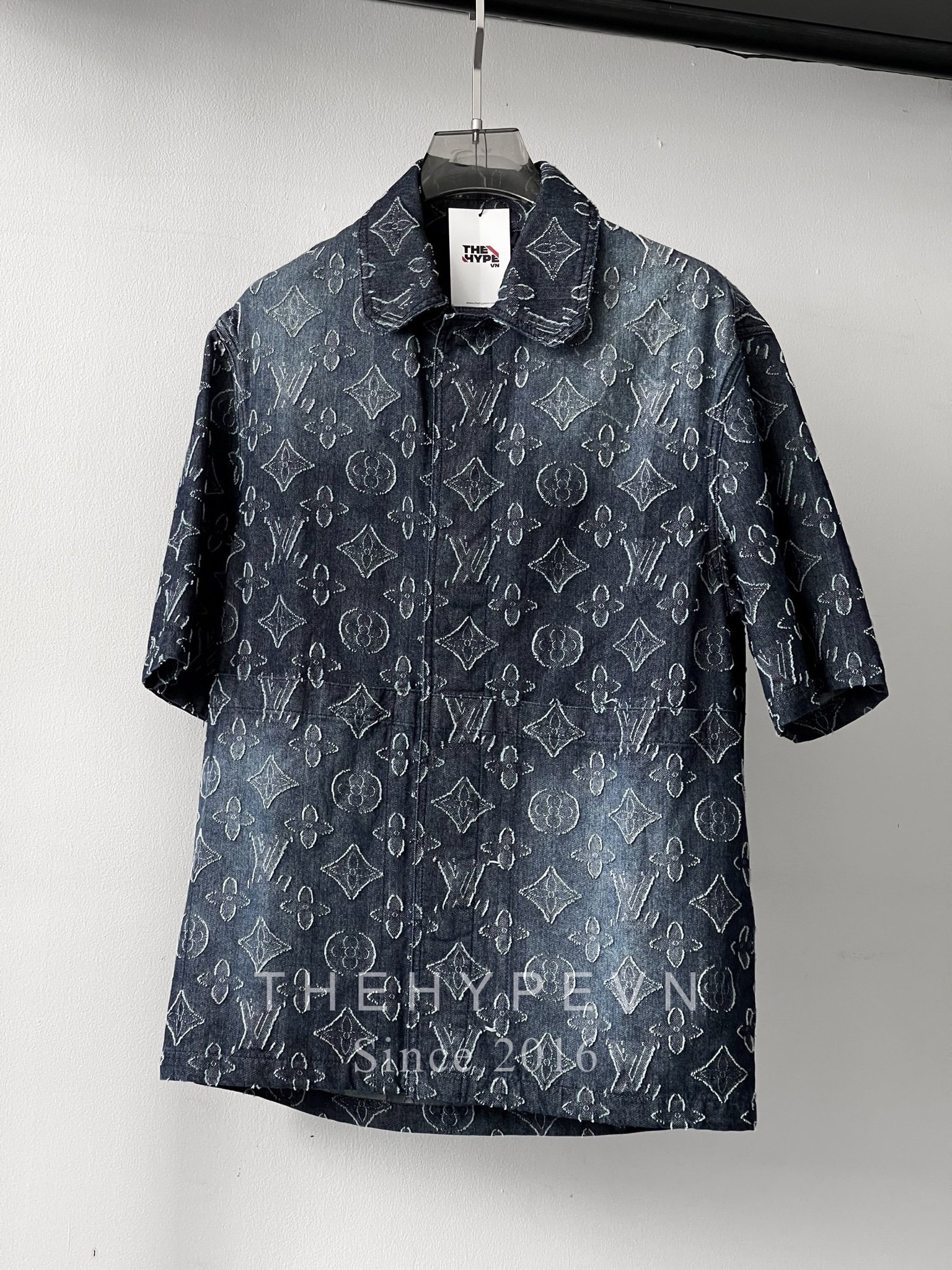 Áo Sơ Mi Louis Vuitton LV Flower Patterns Monogram (Blue) [Mirror Quality]