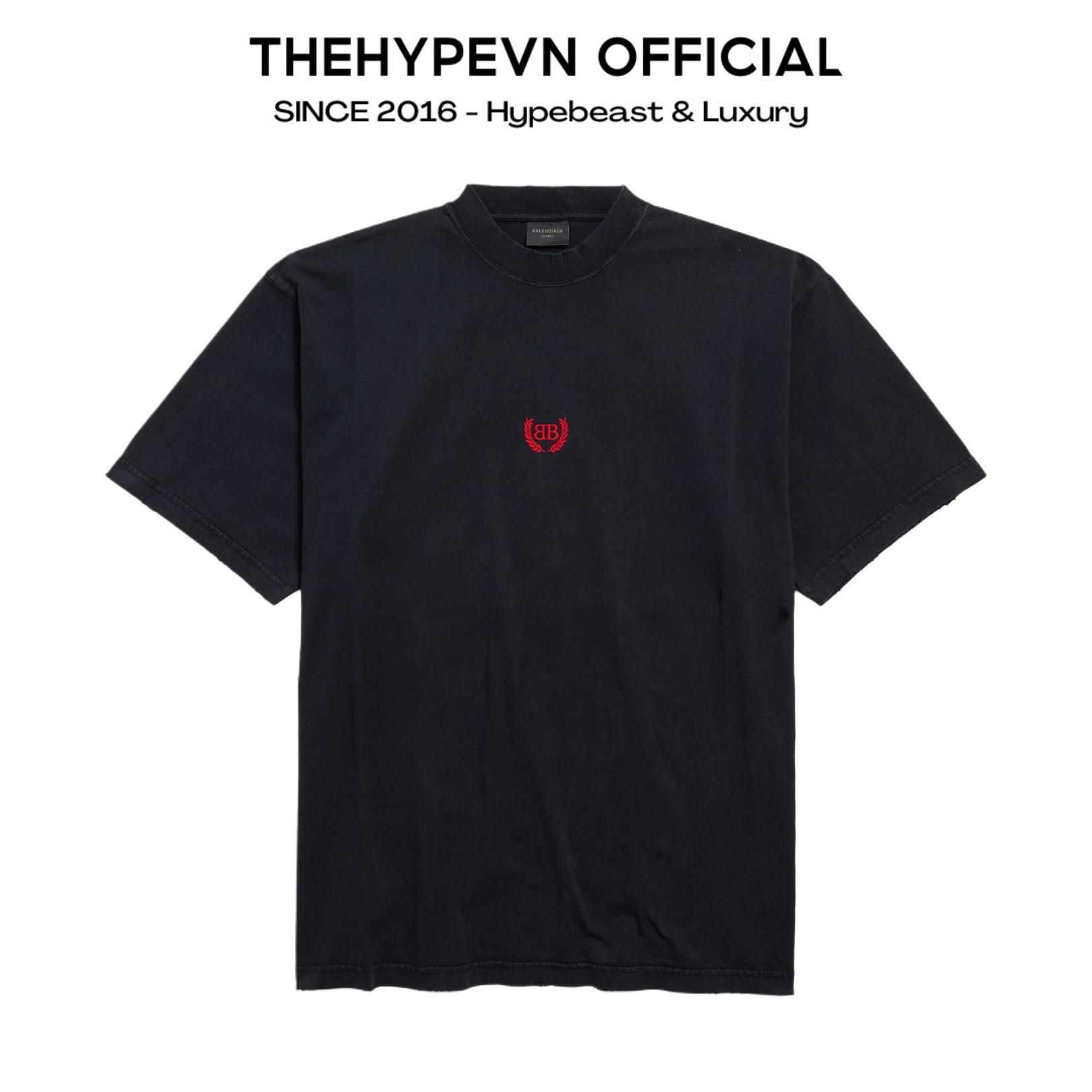 ÁO THUN BALENCIAGA BLCG RED LAUREL (BLACK)