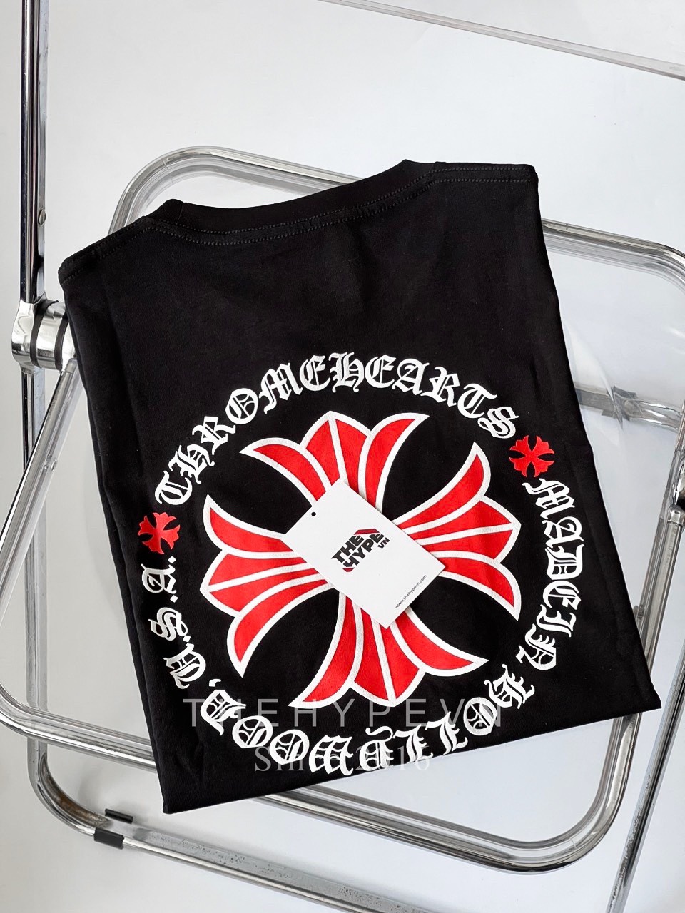 Áo Thun Chrome Hearts CH Black & Red Plus Cross (Black) [Mirror Quality]