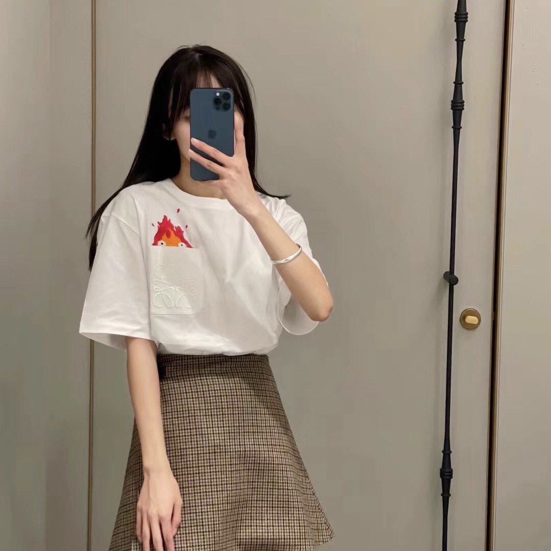 LOEWE TEE - Áo Thun Loewe Howl’s Moving Castle (Trắng) [MIRROR QUALITY]
