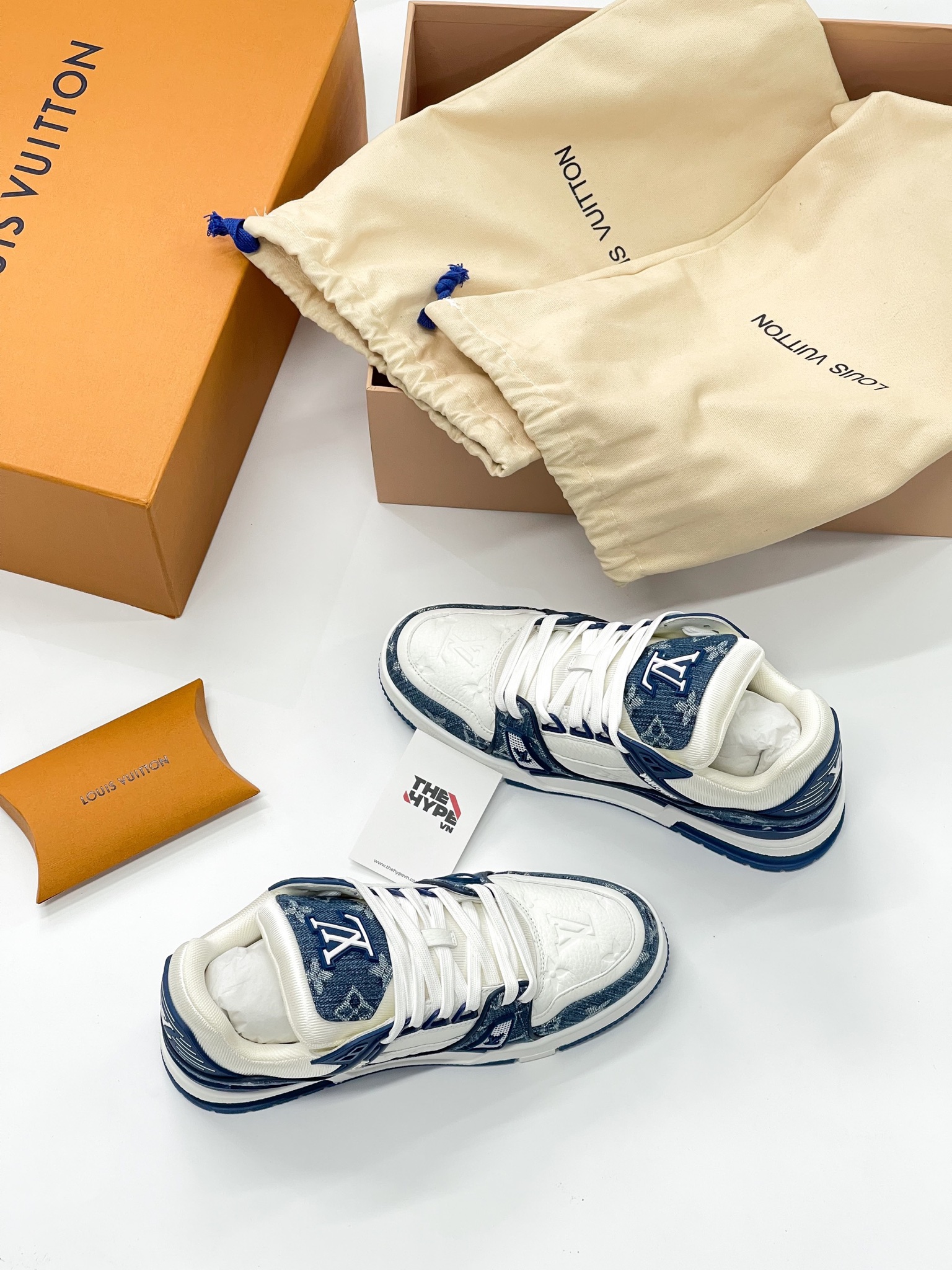 Giày LV Trainer Sneaker (Blue) [Mirror Quality]