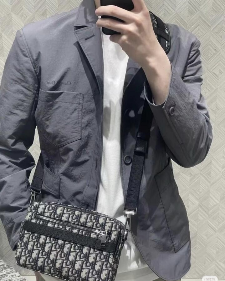 Túi Dior Safari Bag With Strap Oblique Jacquard (Beige) [Mirror Quality]