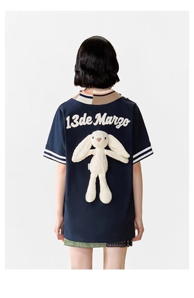13DE MARZO TEE - Áo Thun Malposition Logo Knit (Evening Blue) Best Quality