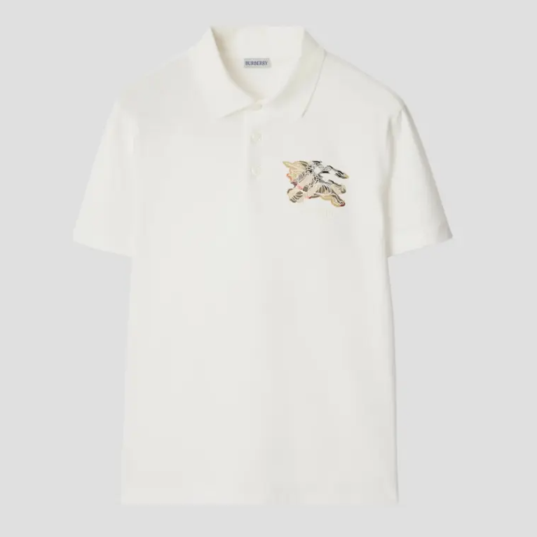 ÁO POLO BURBERRY LOGO AT CHEST (WHITE)
