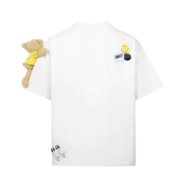 13DE MARZO TEE - Áo Thun Smile Broken Pin Graffiti (White) Best Quality
