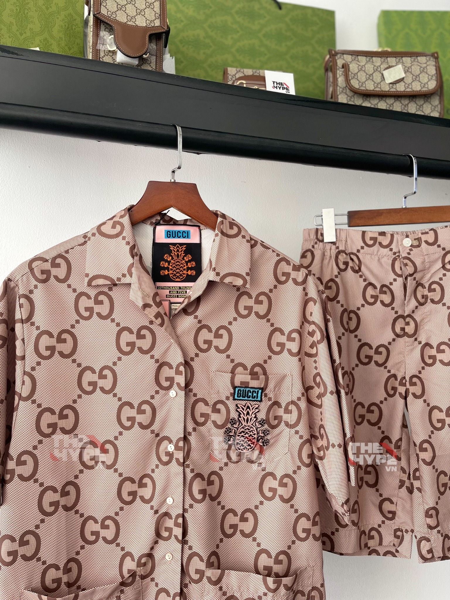 GUCCI SHIRT - Áo Sơ Mi GC Pineapple Collection (Brown) [Mirror Quality]