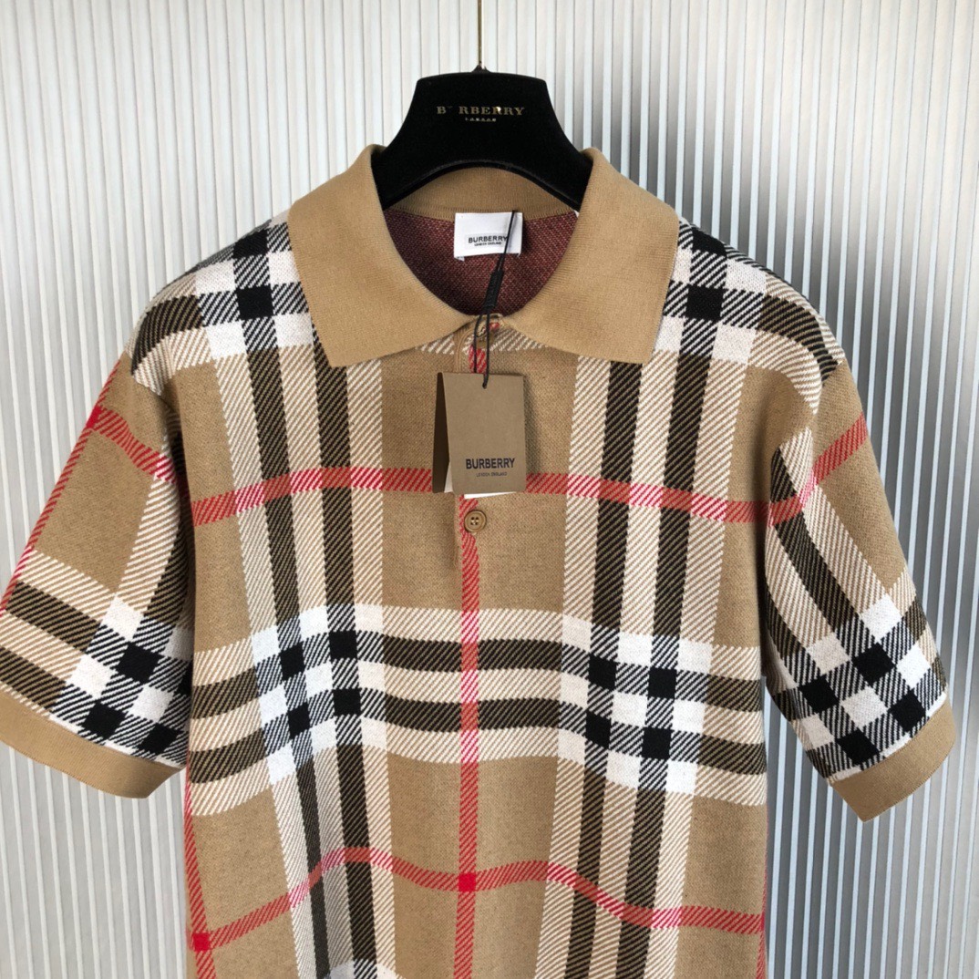 Áo Polo Burberry BBR Check Cotton Jacquard (Archive Beige) [Mirror Quality]