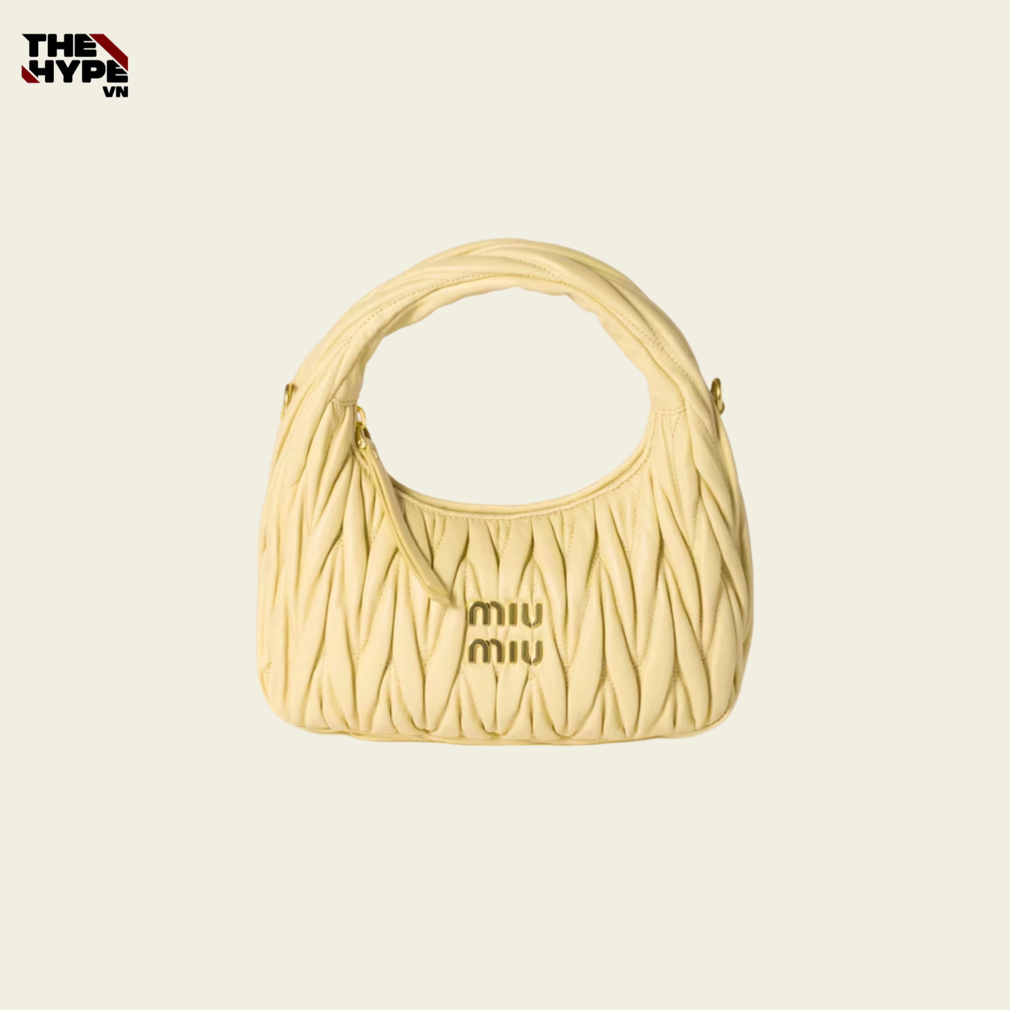 TÚI MIU MIU WANDER MATELASSÉ NAPPA LEATHER HOBO (SOY GREEN)