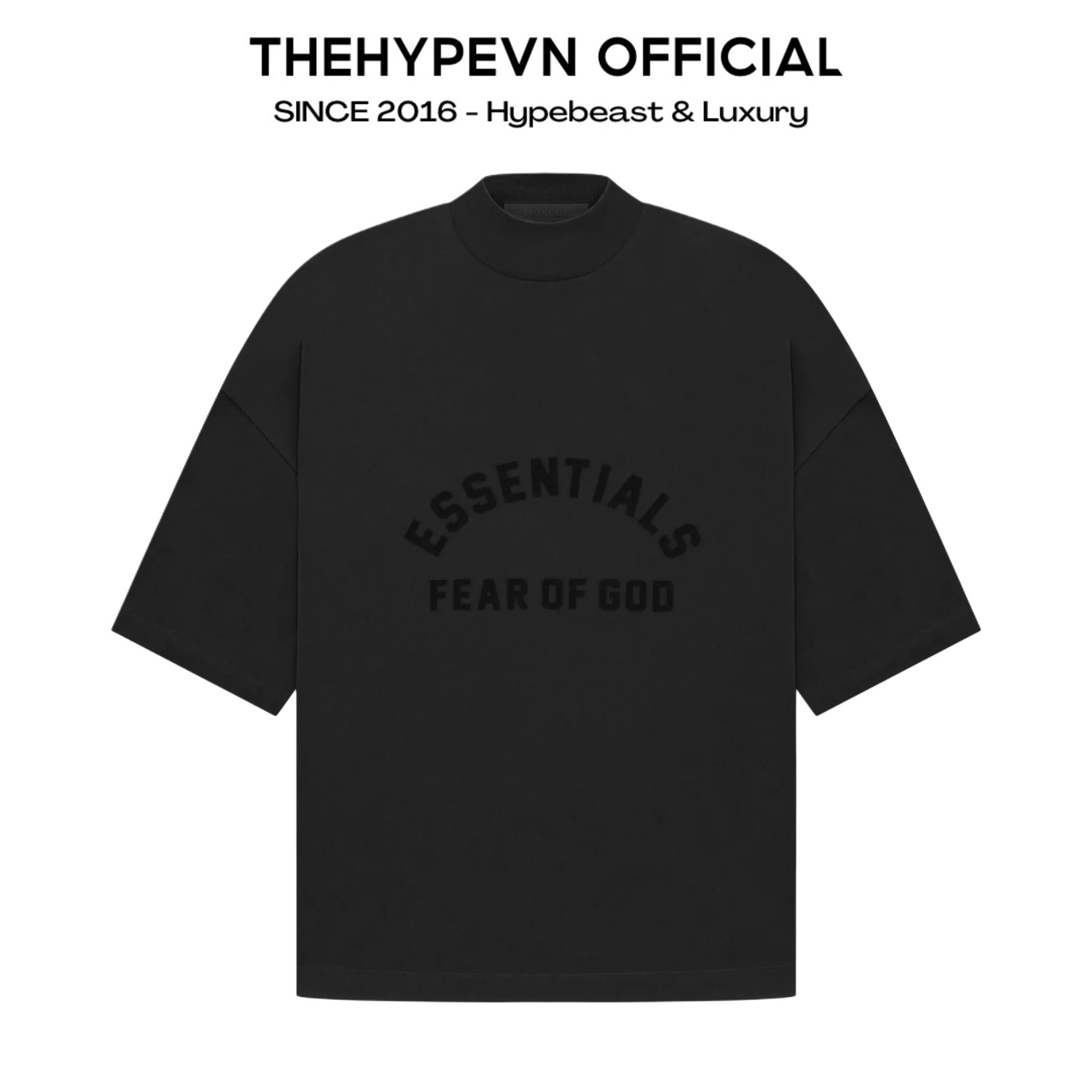 FOG TEE - Áo FOG Essentials Logo Suede SS23 (Jet Black) [Mirror Quality]