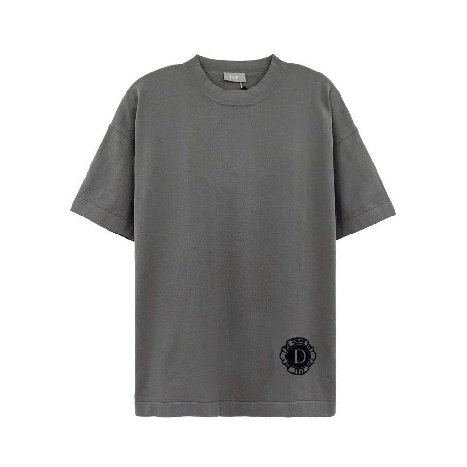 Áo Thun Dior Cannage Ecru Couter (Grey) [Mirror Quality]