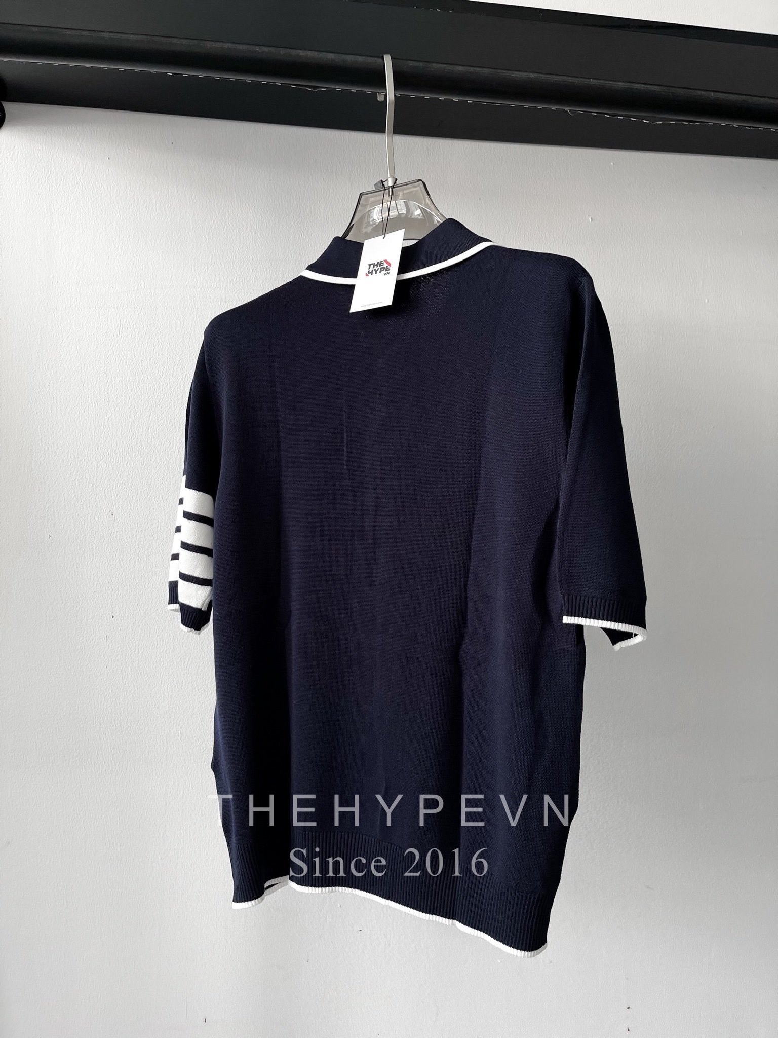 Áo Polo Thom Browne Birdseye Jacquard 4-Bar Short Sleeve (Navy) [Mirror Quality]