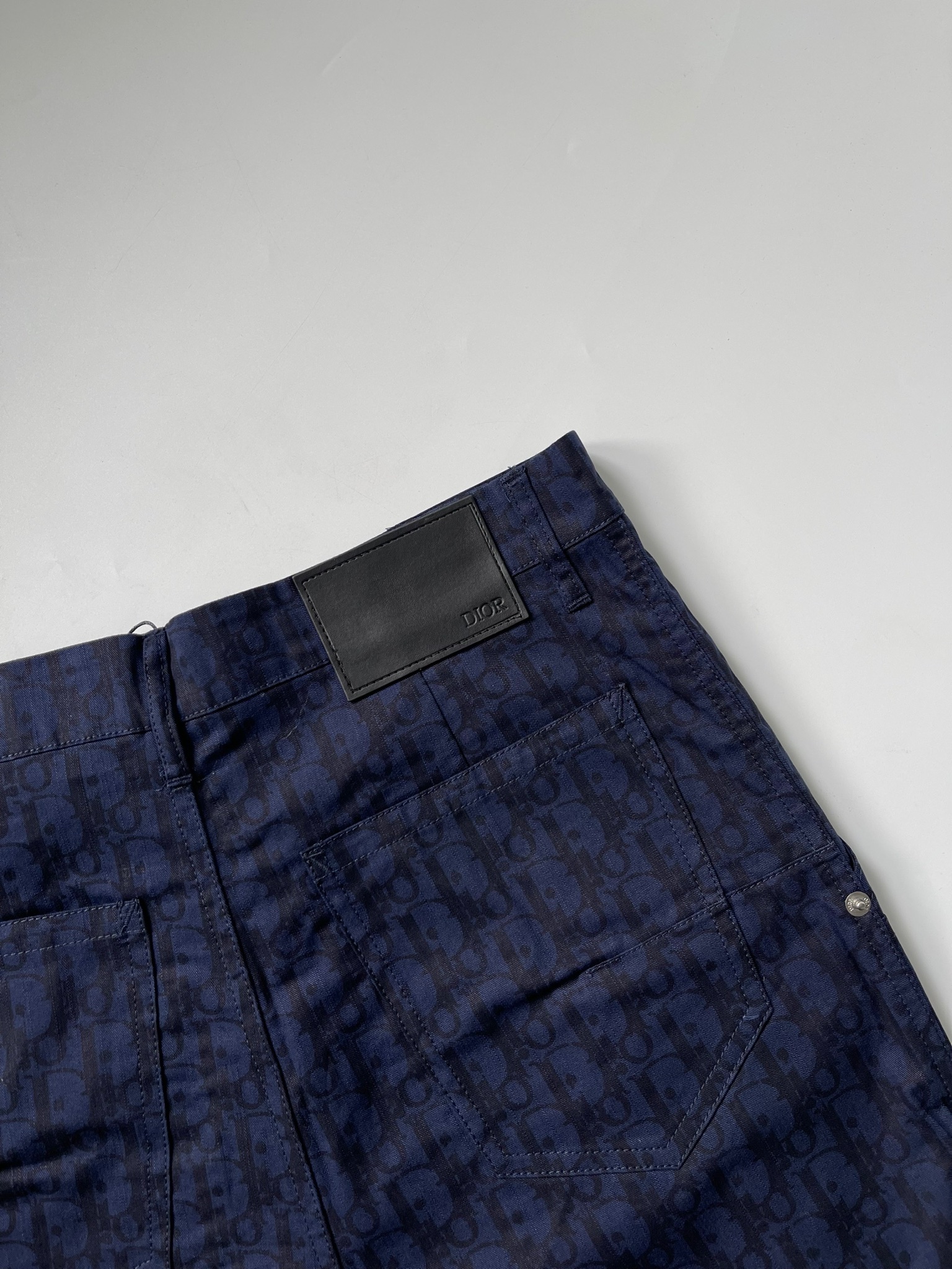 Quần Dior Oblique Kasuri Cotton Denim (Navy)