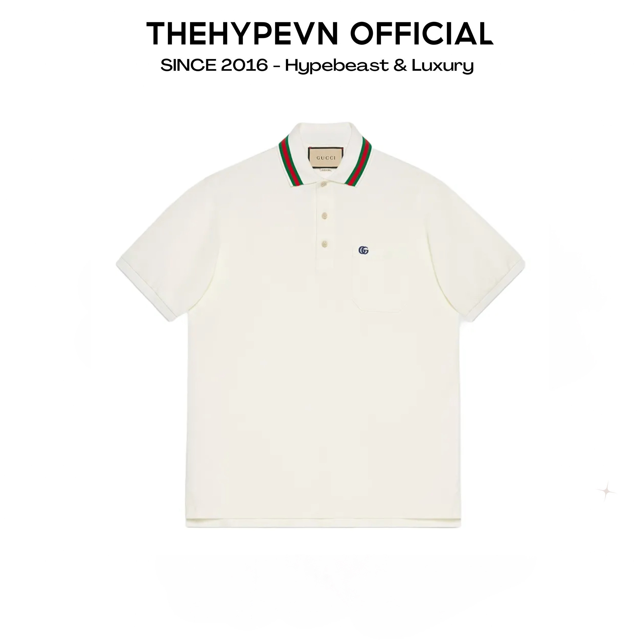 Áo Polo Gucci Cotton Piquet With Double G (White) [Mirror Quality]