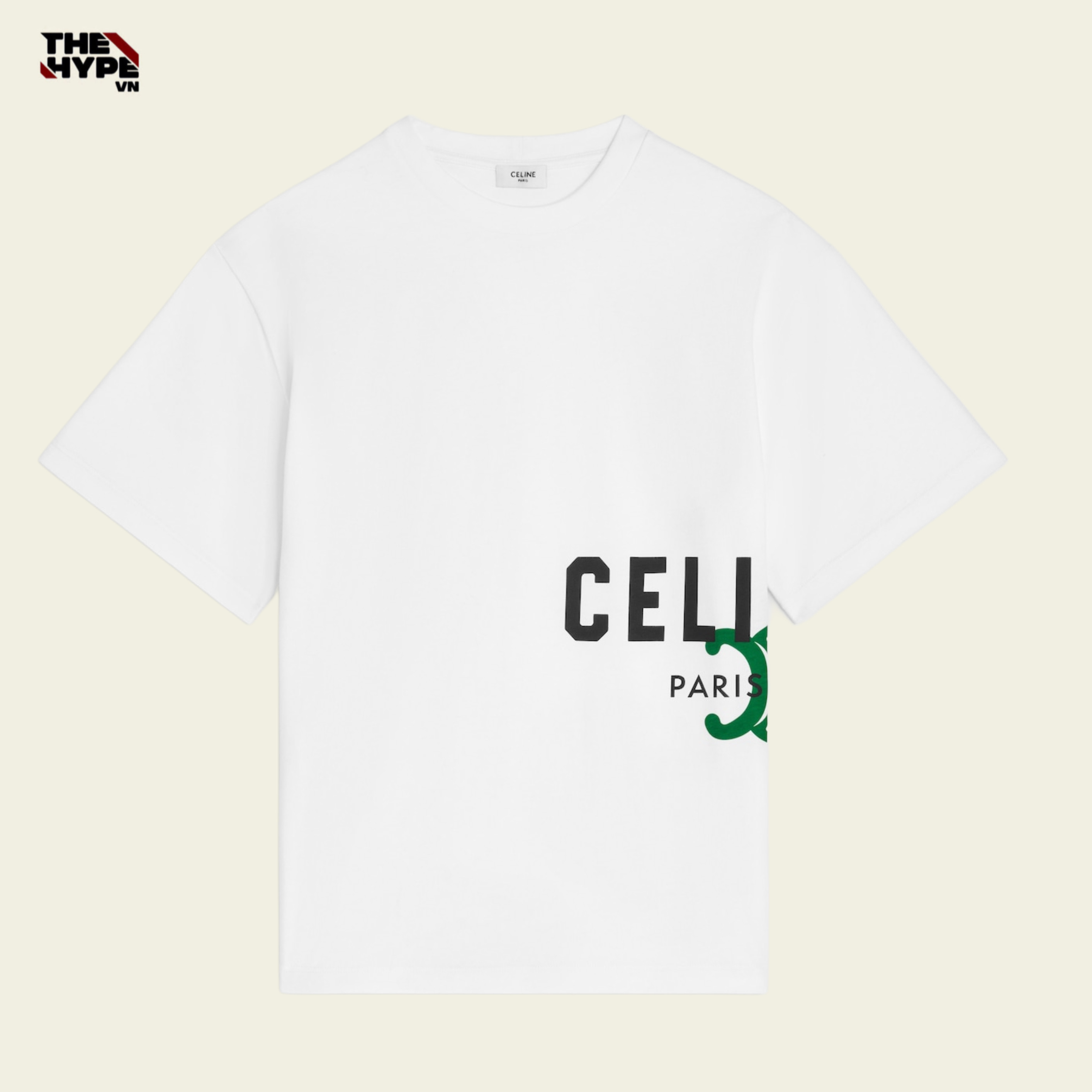 ÁO THUN CELINE  SANS-SERIF LOGO COTTON (WHITE)