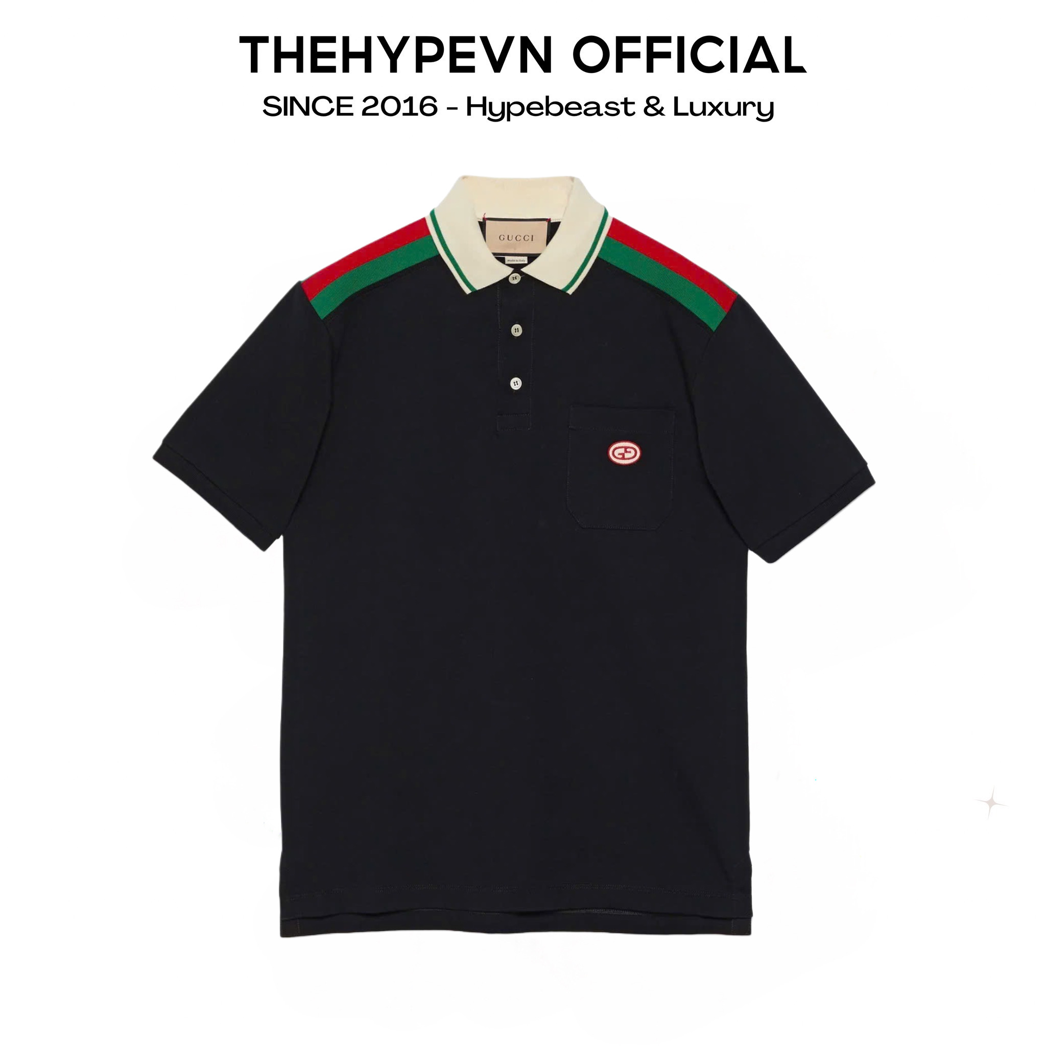 Áo Polo Gucci GC Cruise Retro GG SS24 (Black) [Mirror Quality]
