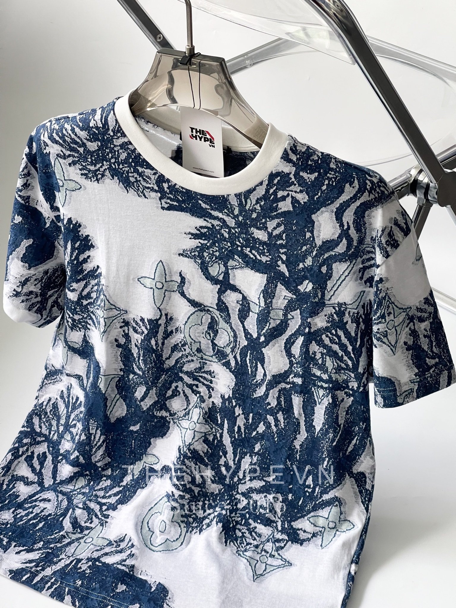 Áo thun Louis Vuitton LV Graphic Cotton Short-Sleeved (Blue) [Mirror Quality]
