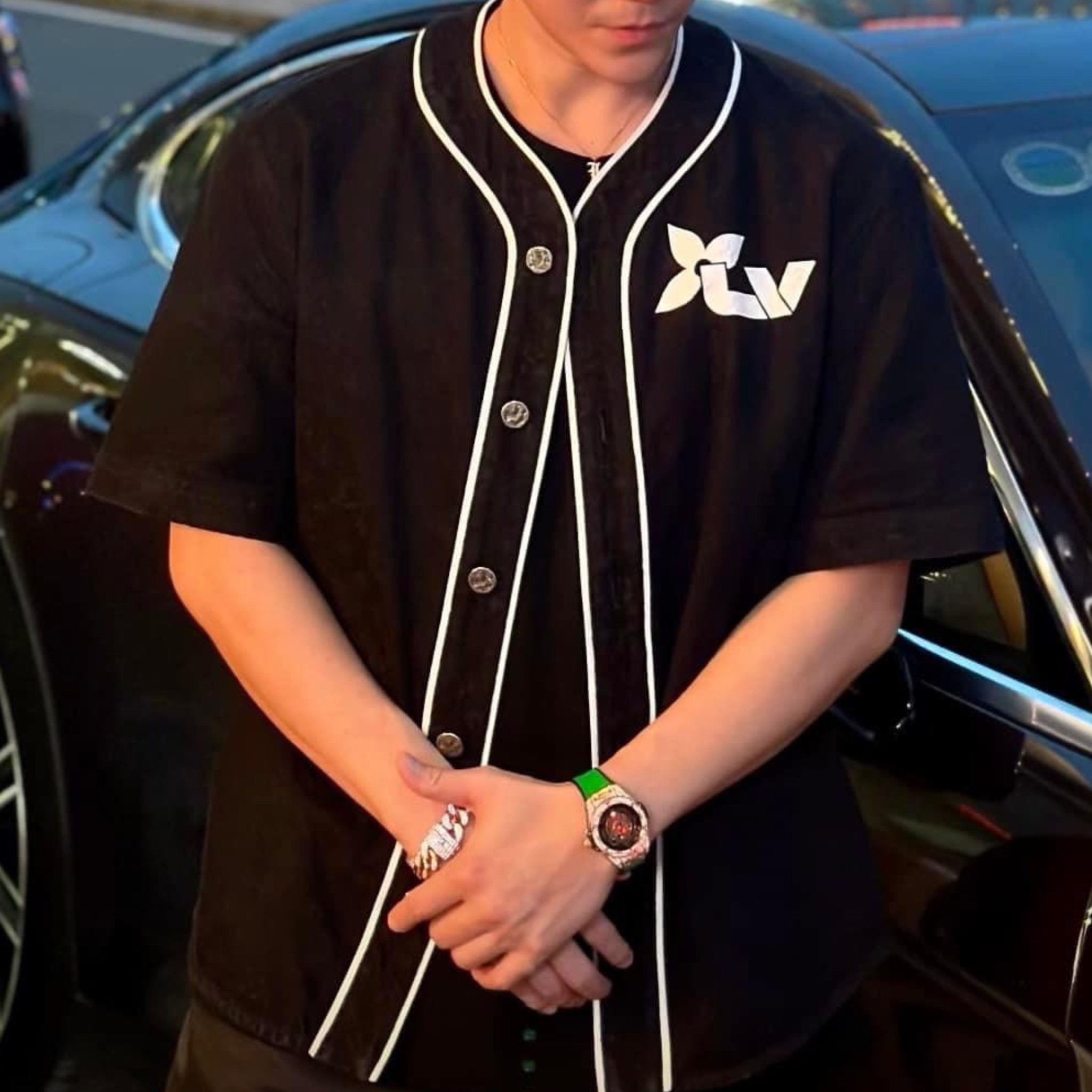 Áo Sơ Mi Louis Vuitton LV Baseball Racing Denim (Black) [Mirror Quality]