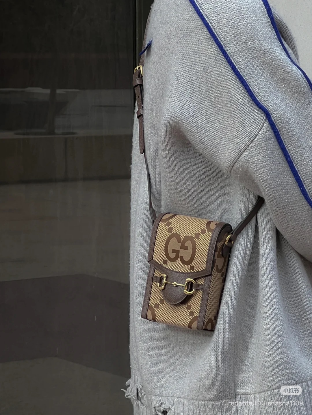 TÚI GUCCI GC HORSEBIT 1955 PHONE BAG JUMBO (BROWN)