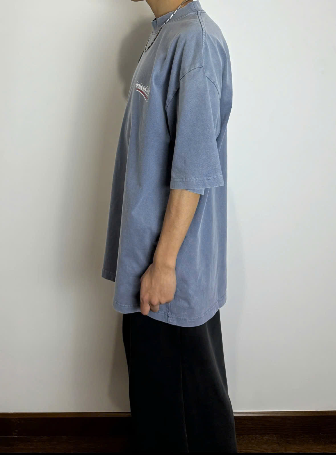 ÁO THUN BALENCIAGA BLCG INSIDE OUT WAVE (BLUE)