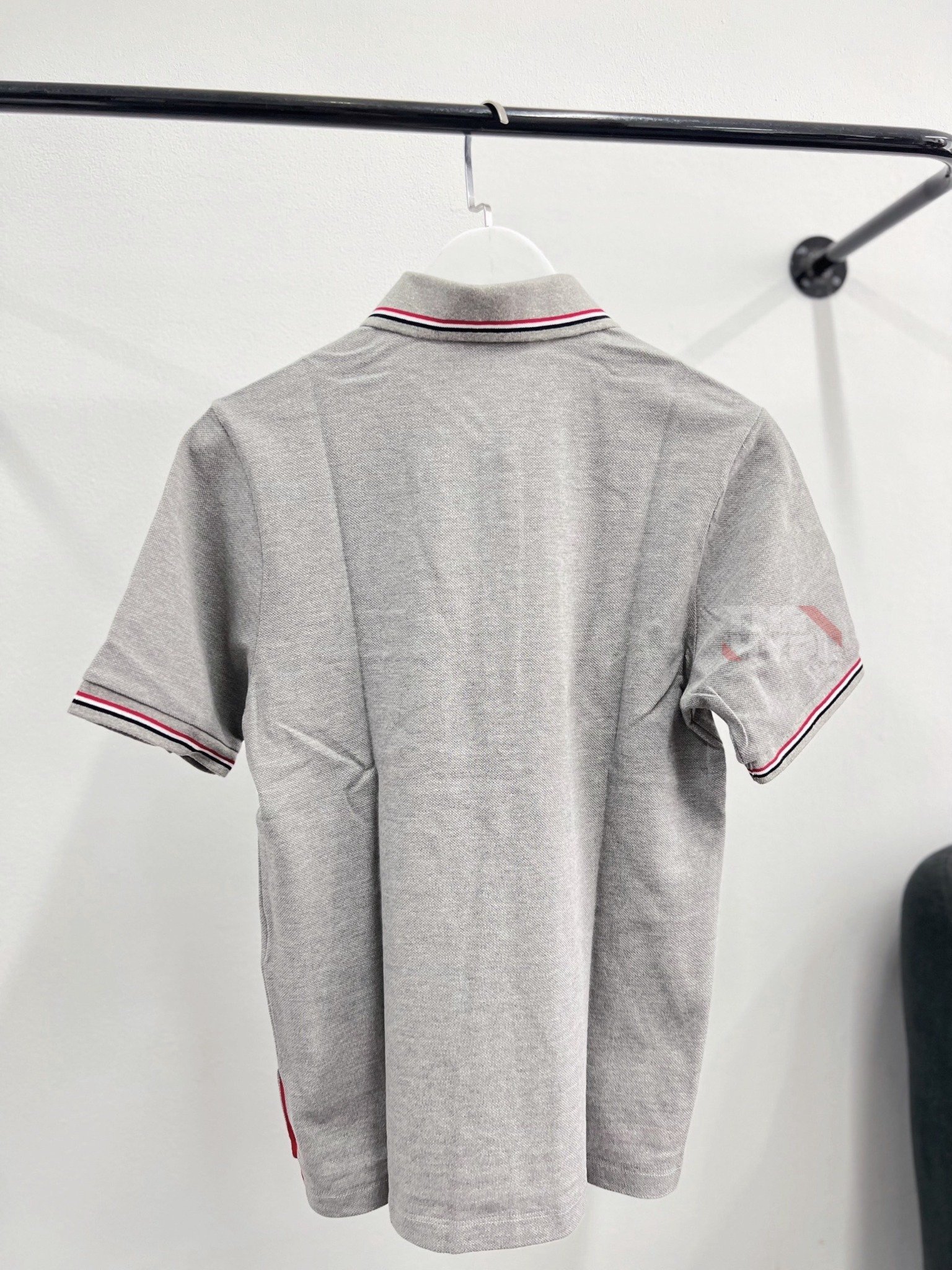 Áo Polo Thom Browne Stripe Sleeve Pocket(Grey) [Mirror Quality]