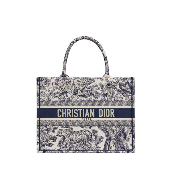 DIOR BAG - Túi Dior Blue Toile de Jouy Embroidery Book Tote [Mirror Quality]
