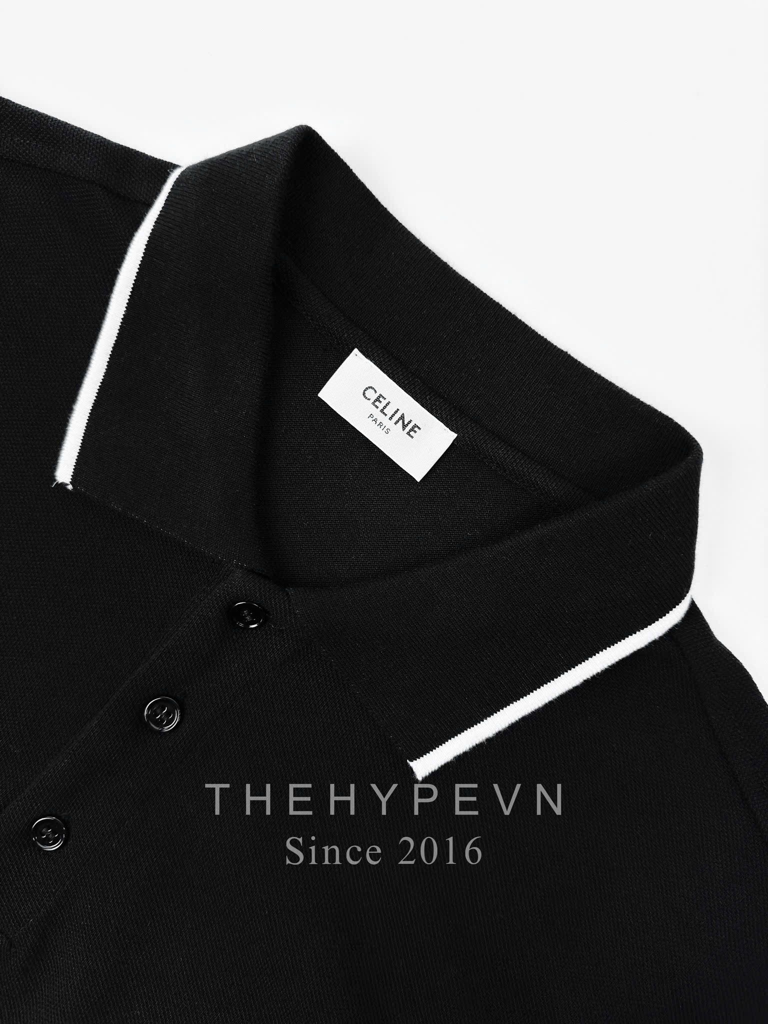 Áo Polo Celine Classic In Cotton Piqué (Black) [Mirror Quality]