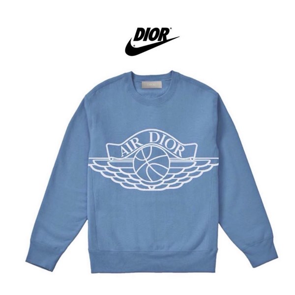 DIOR SWEATER- Áo tay dài Dior x AIr Jordan (Blue Light ) [Mirror Quality]