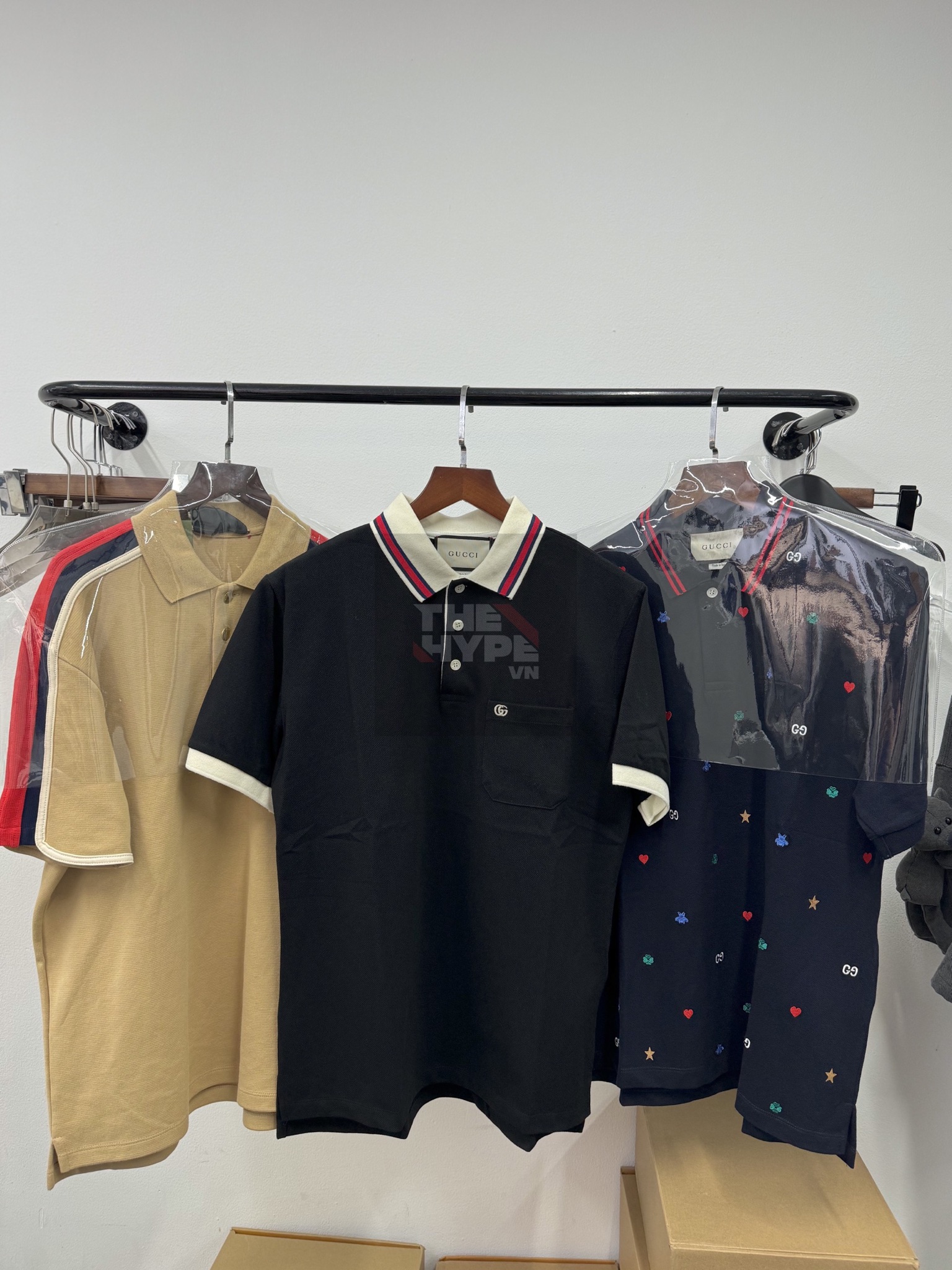 ÁO POLO GUCCI WITH SYMBOLS EMBROIDERY (Navy) [Mirror Quality]